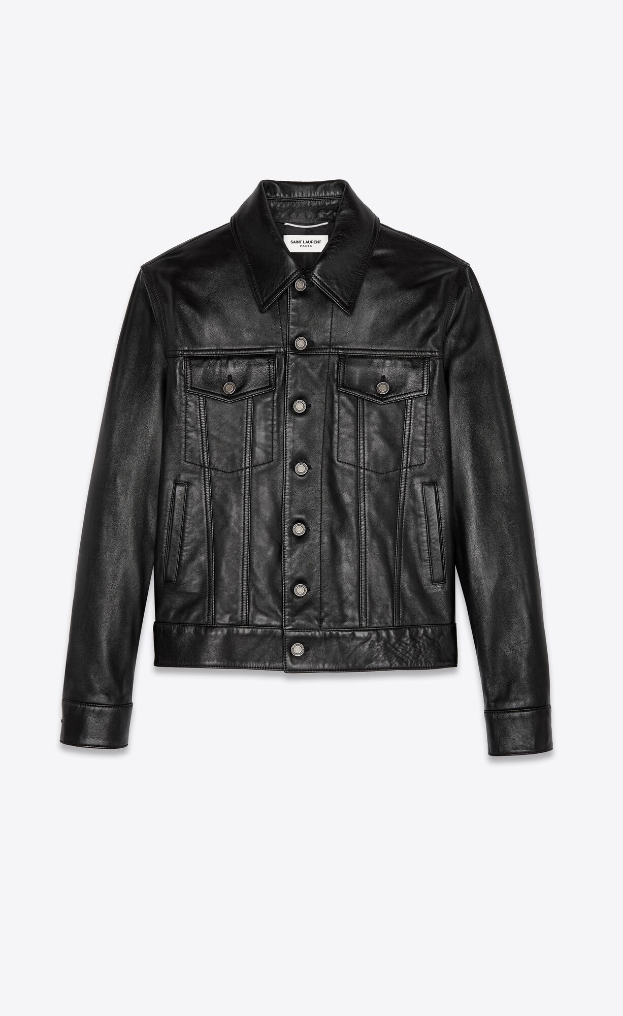 YSL Lambskin Denim Jacket Black | 5486972-FP