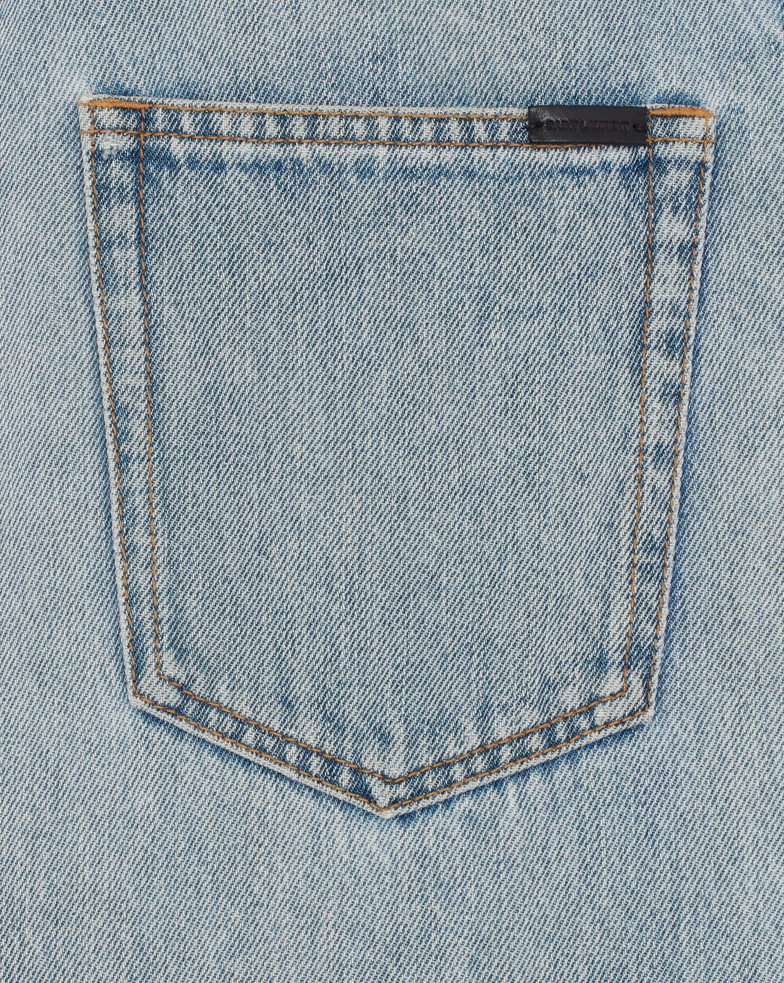 YSL Large Jeans In Blue Denim Tuscon Blue | 6054128-MI