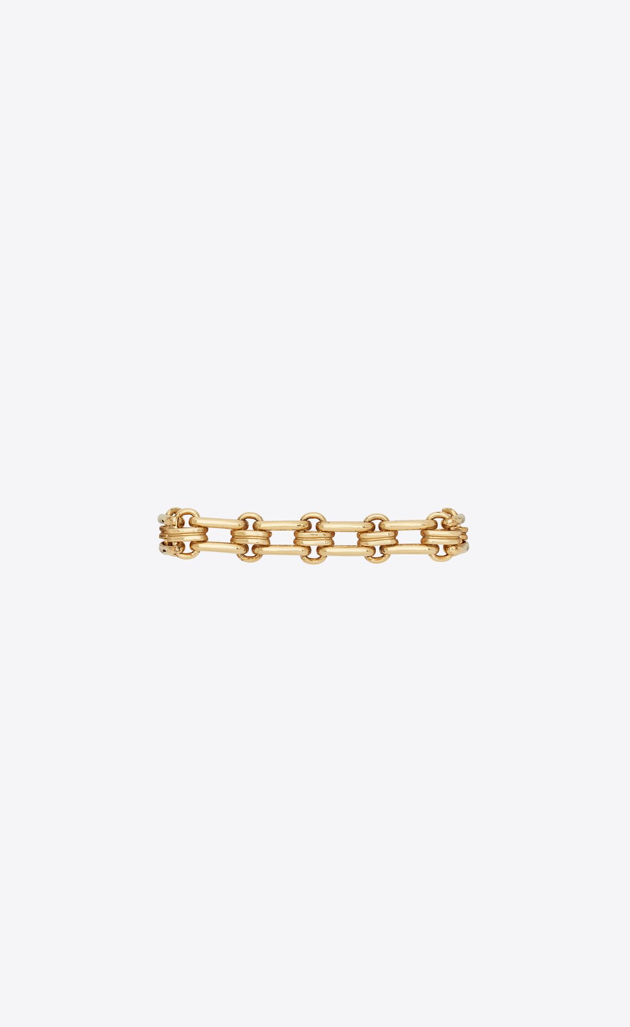 YSL Large Vintage Knitted Chain Bracelet In Metal Brass Gold | 6374185-CI