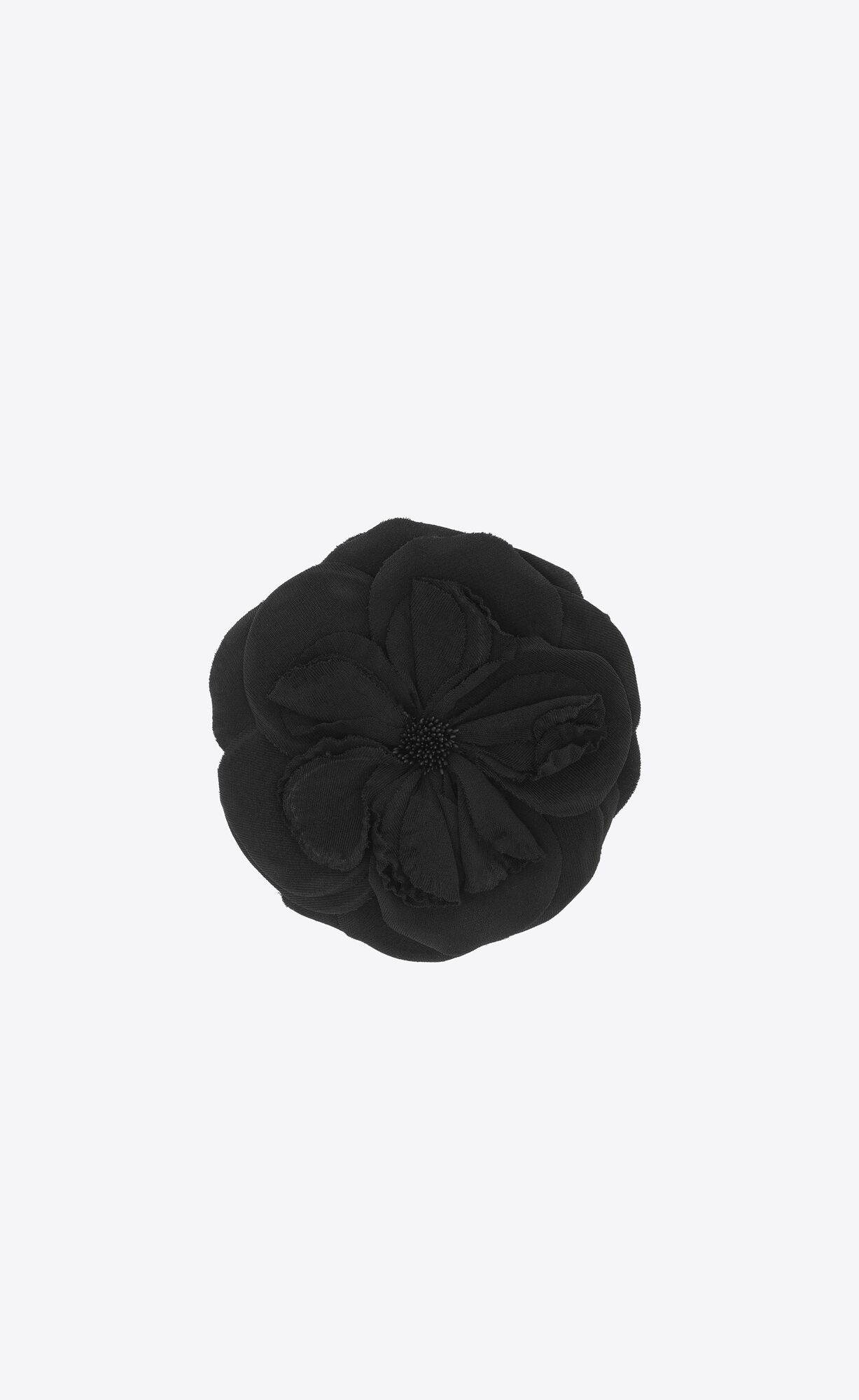 YSL Large Wild Flower Brooch In Jersey Black | 0172346-NS