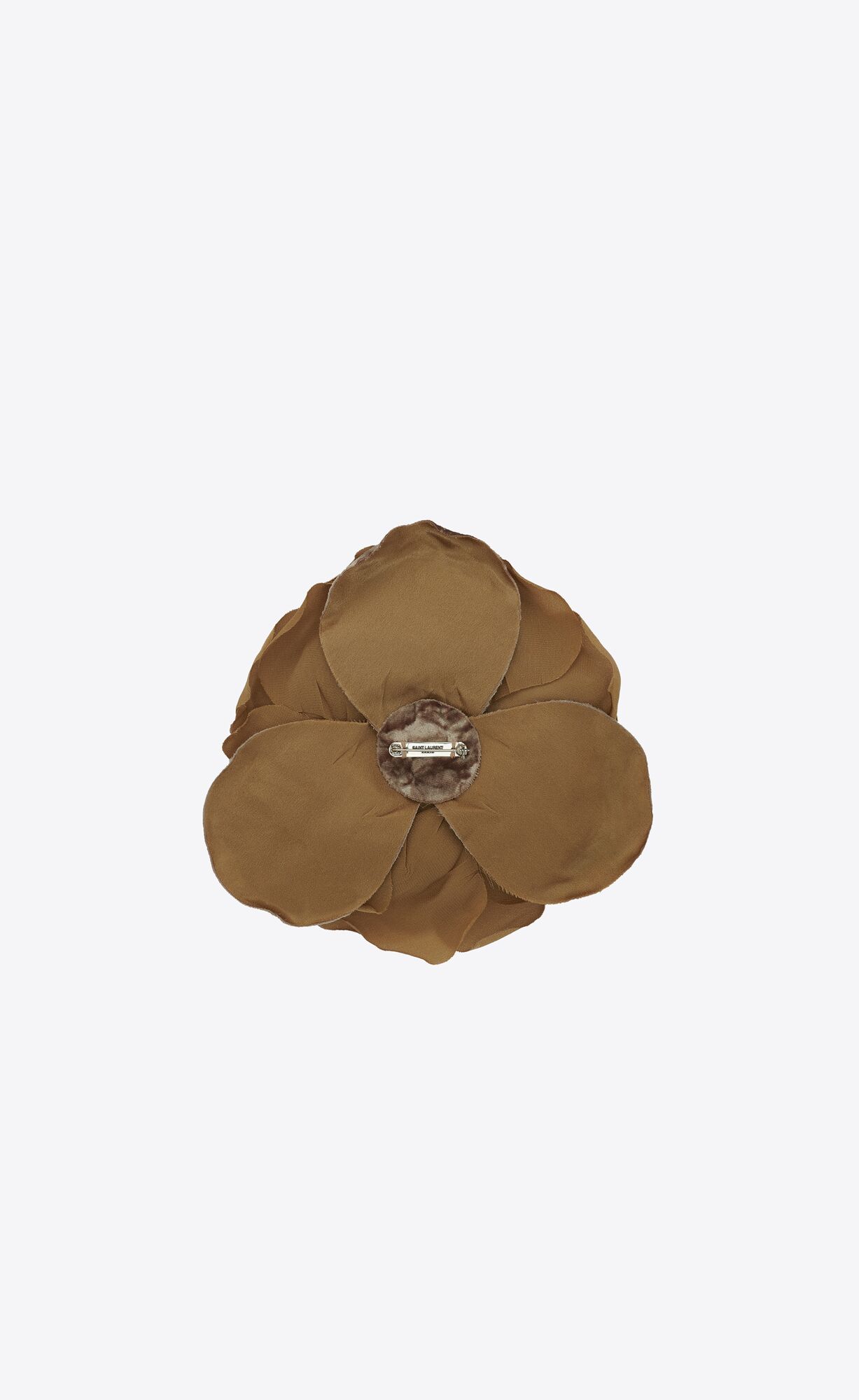 YSL Large Wild Rose Brooch In Silk And Velvet Beige | 2894356-TH