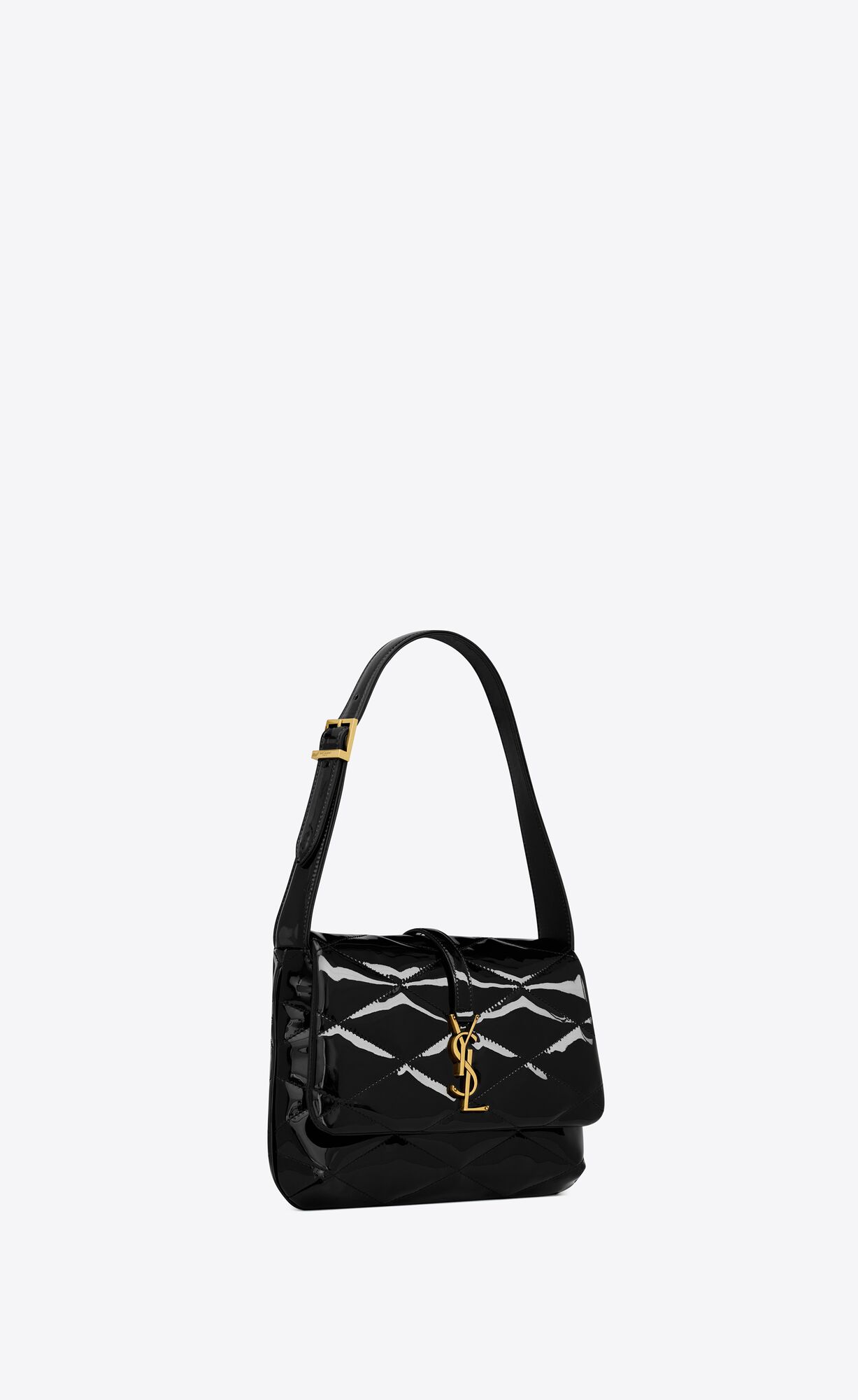 YSL Le 57 Hobo Bag In Quilted Patent Black | 2659843-ID