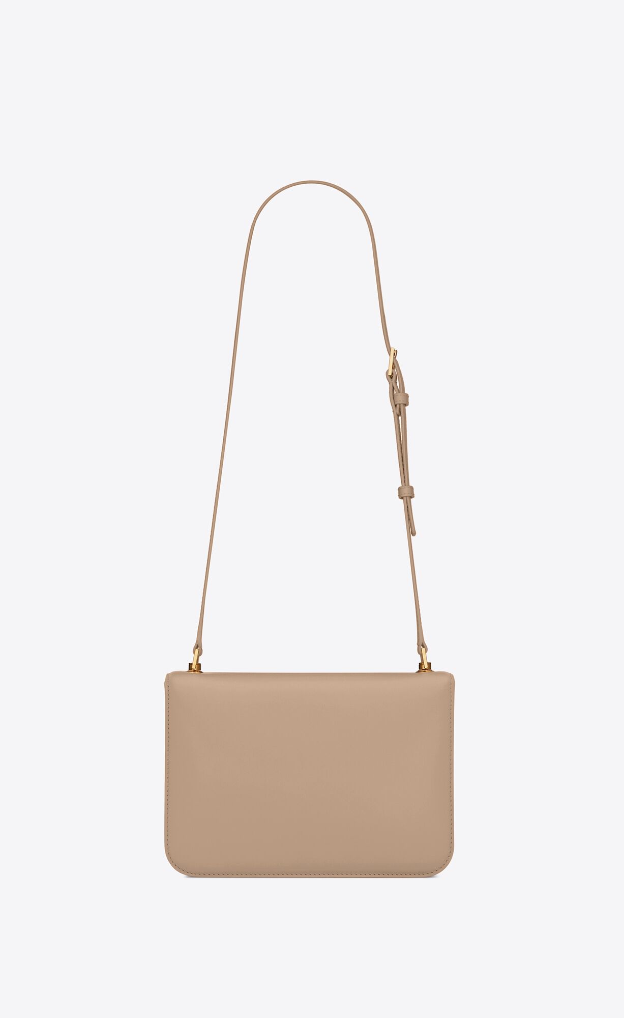 YSL Le Carré Satchel In Box Saint Laurent Leather Dark Beige | 3971625-XM