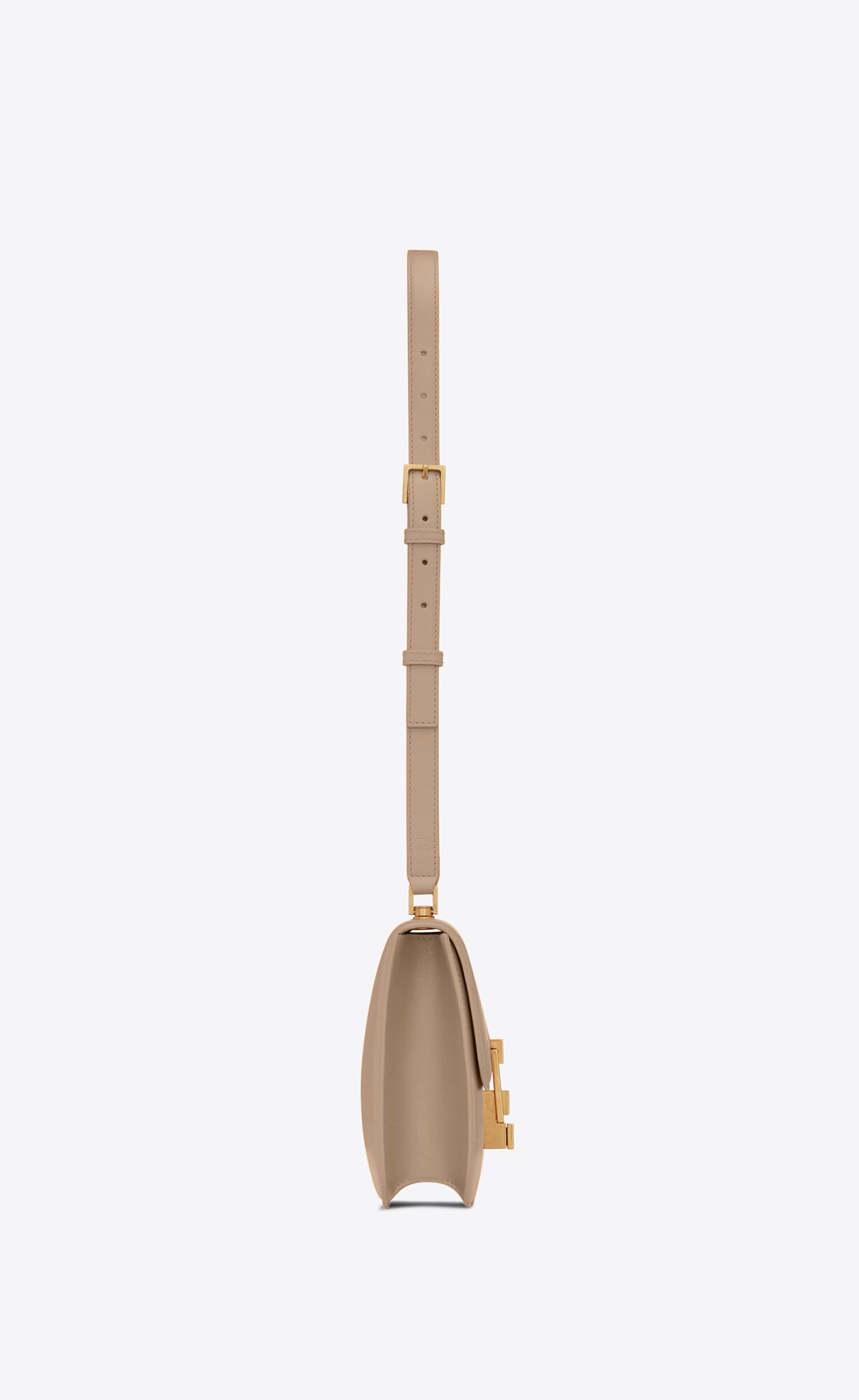 YSL Le Carré Satchel In Box Saint Laurent Leather Dark Beige | 3971625-XM