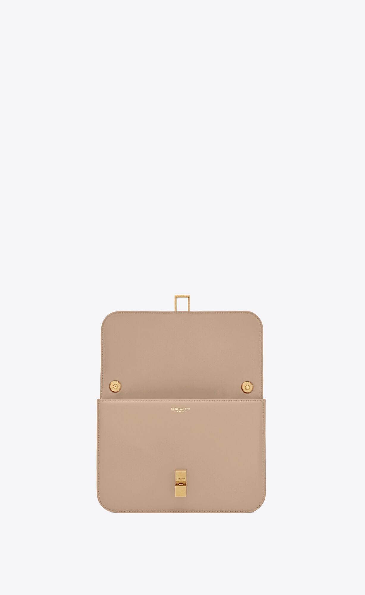 YSL Le Carré Satchel In Box Saint Laurent Leather Dark Beige | 3971625-XM