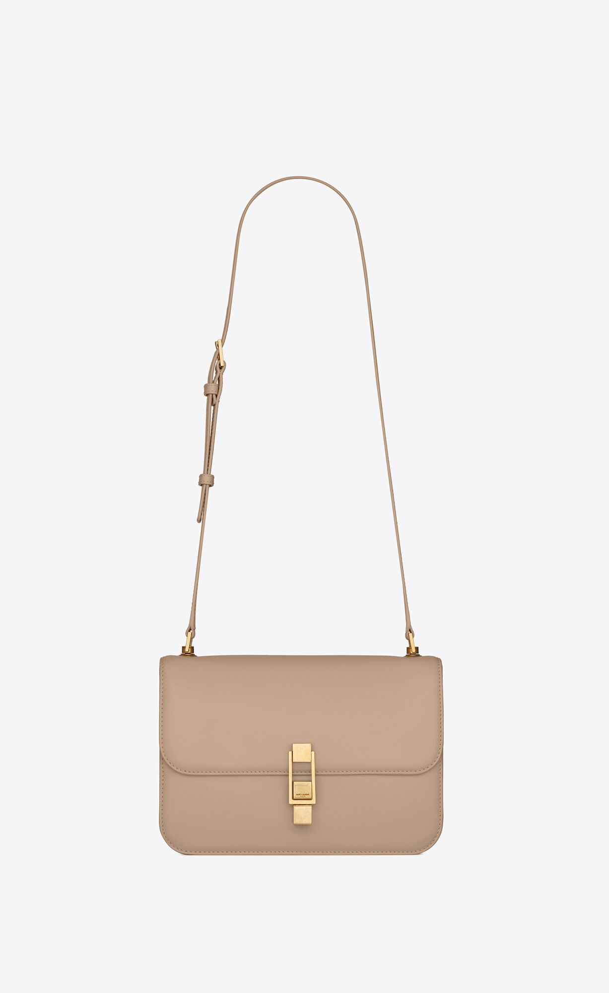 YSL Le Carré Satchel In Box Saint Laurent Leather Dark Beige | 3971625-XM
