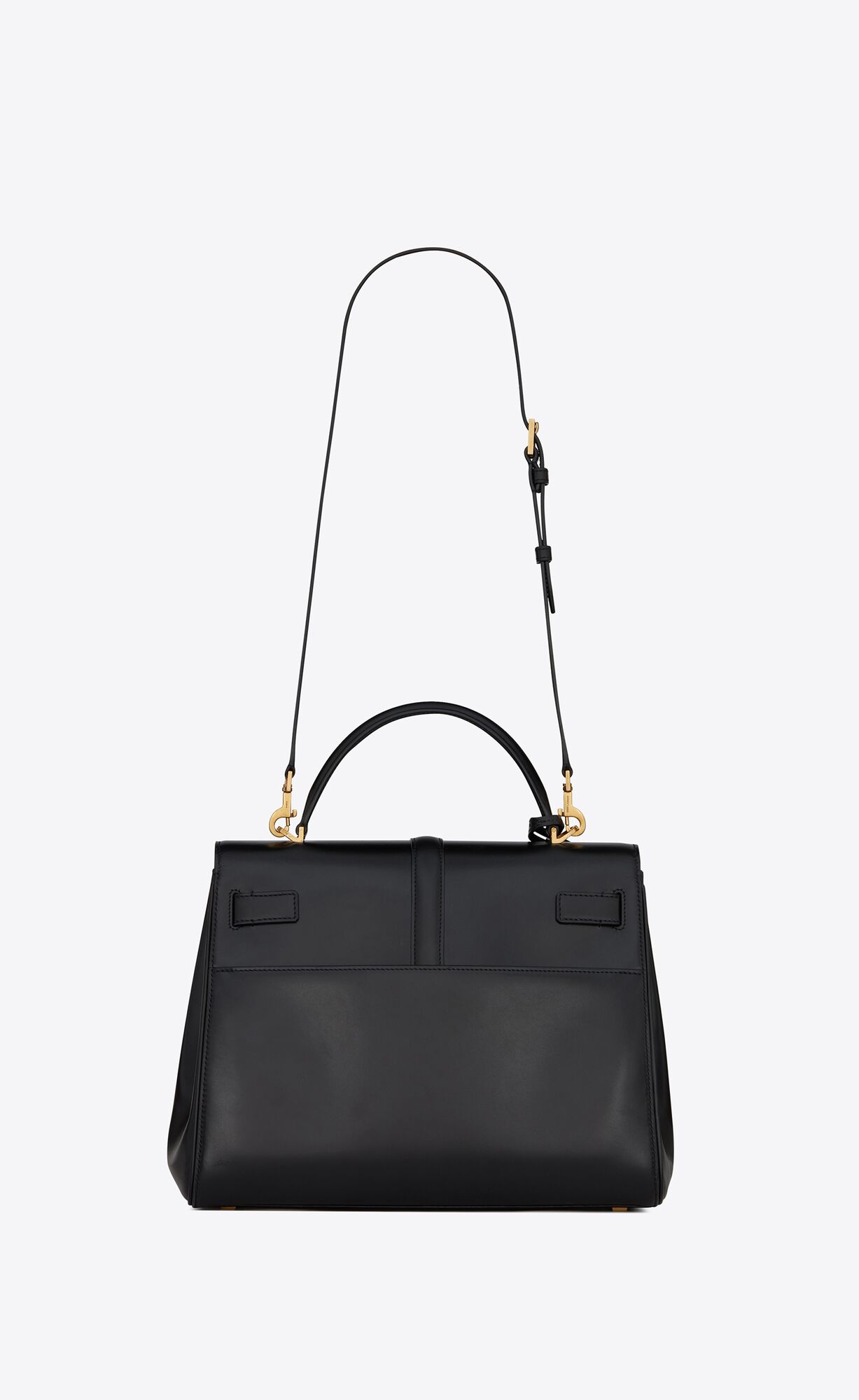 YSL Le Fermoir Top Handle Bag In Shiny Leather Black | 8491563-OB