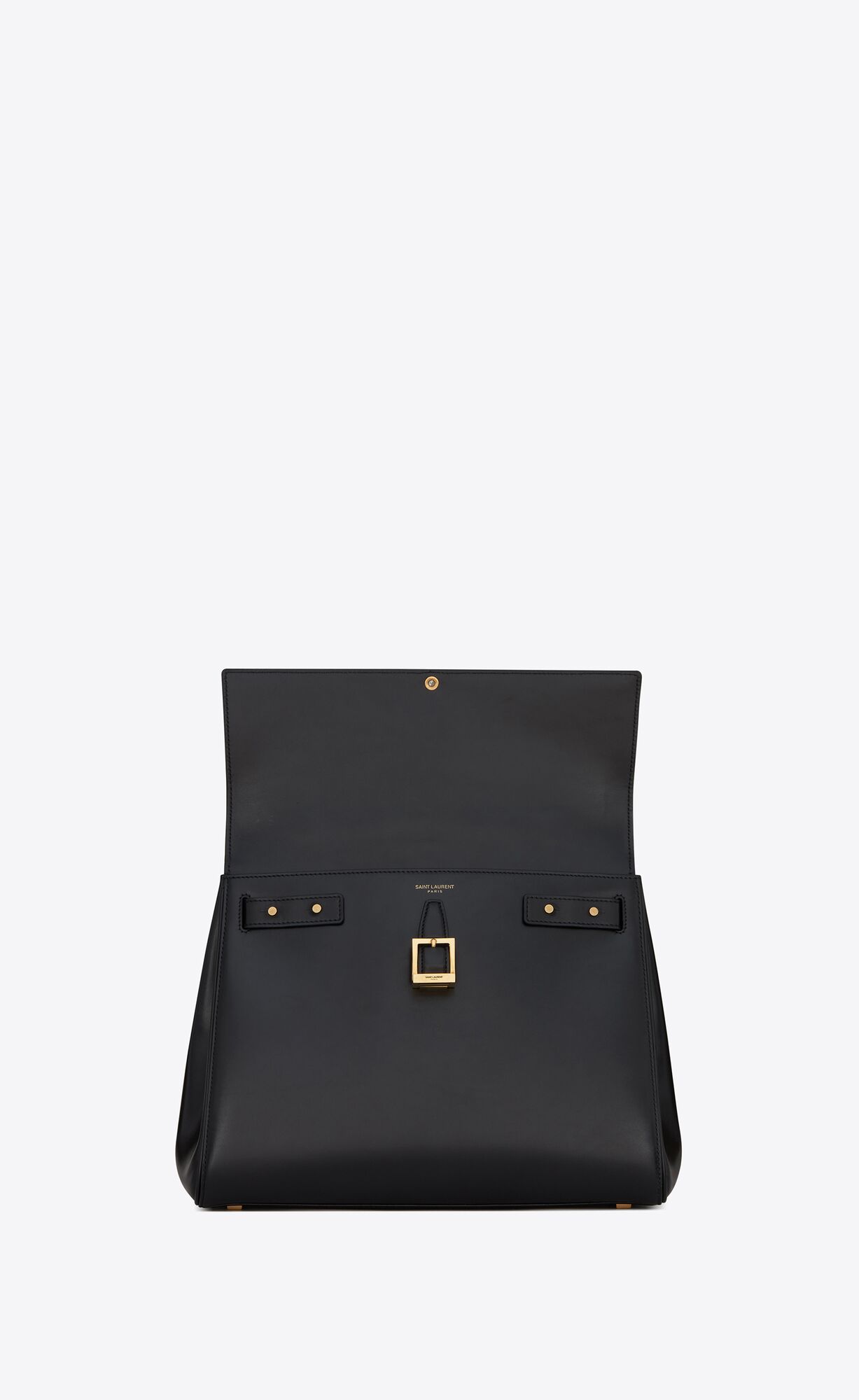YSL Le Fermoir Top Handle Bag In Shiny Leather Black | 8491563-OB