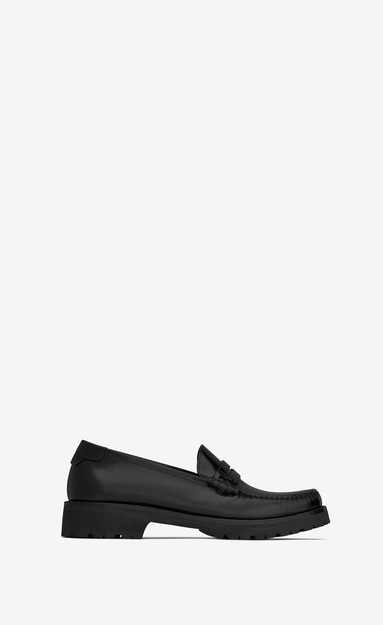 YSL Le Loafer Chunky Penny Slippers In Smooth Leather Black | 2173405-PV