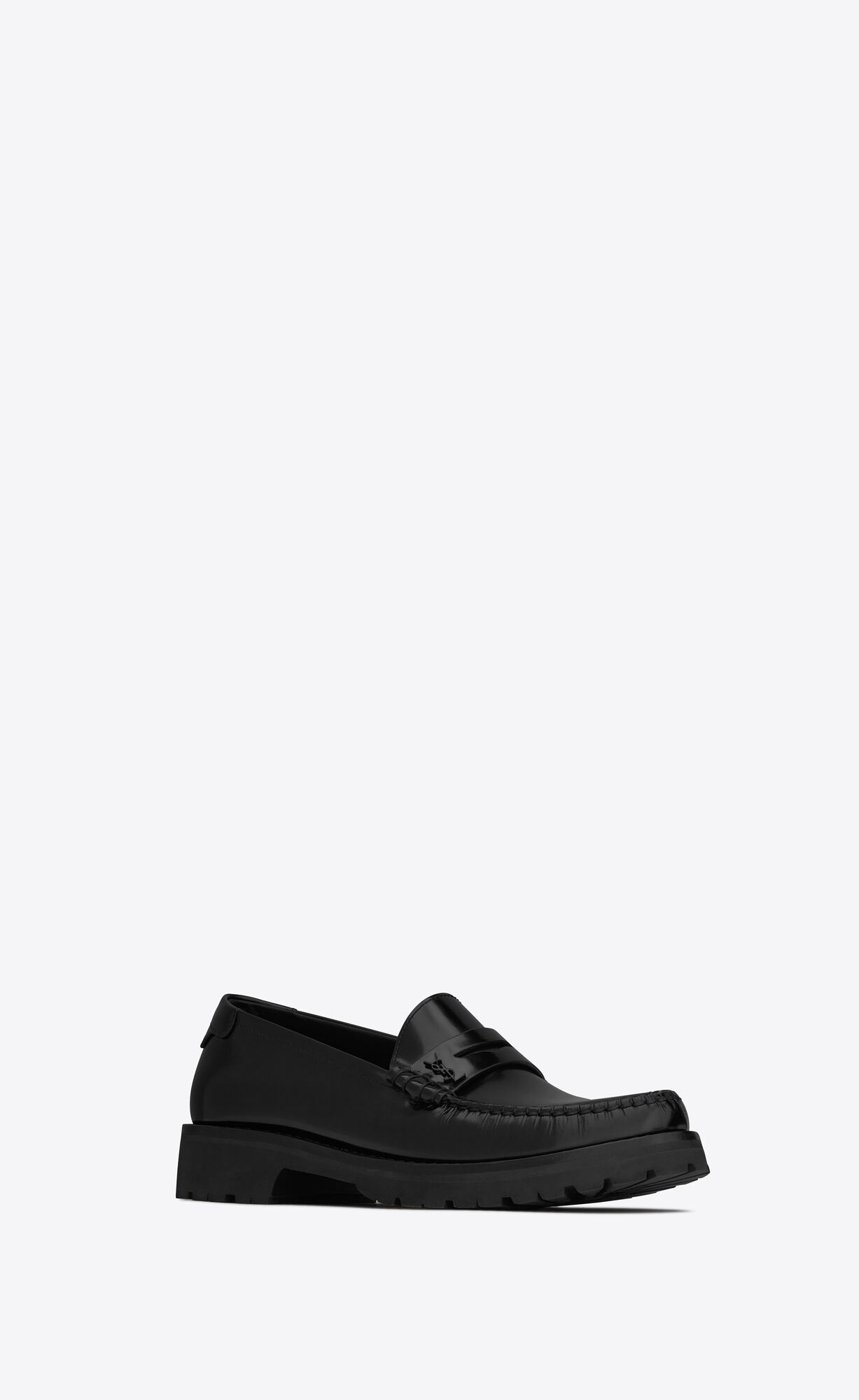 YSL Le Loafer Chunky Penny Slippers In Smooth Leather Black | 2173405-PV
