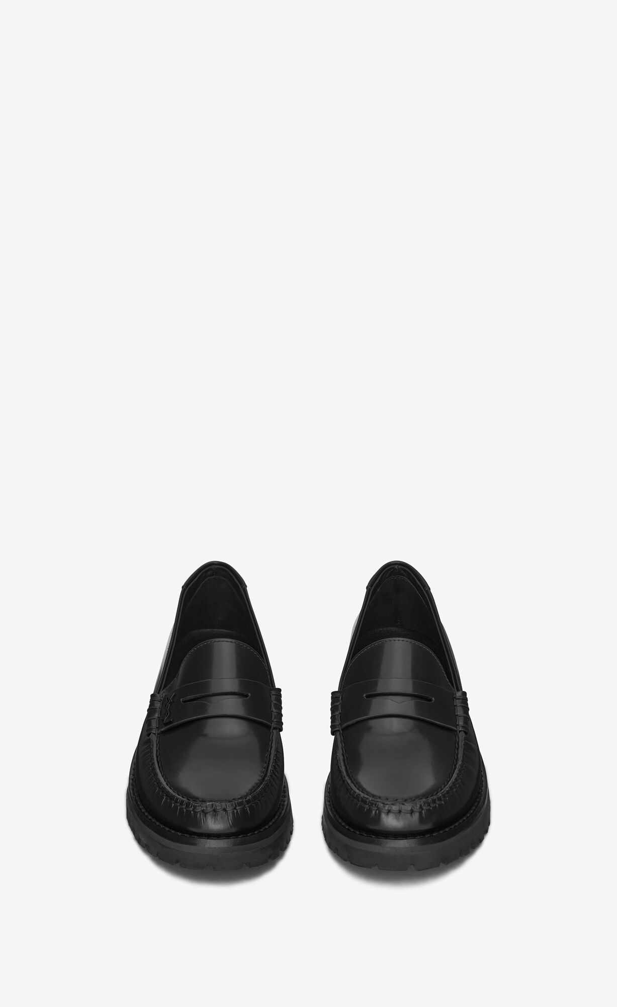 YSL Le Loafer Chunky Penny Slippers In Smooth Leather Black | 2173405-PV