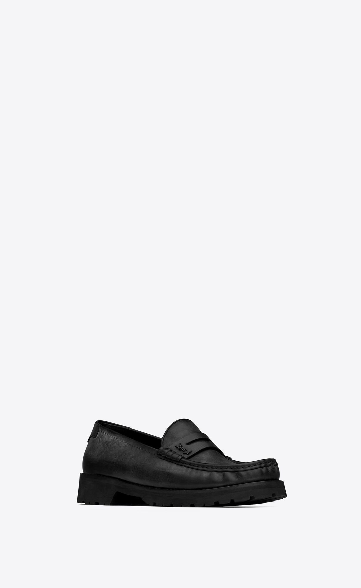 YSL Le Loafer Chunky Penny Slippers In Smooth Leather Noir | 6102845-OG