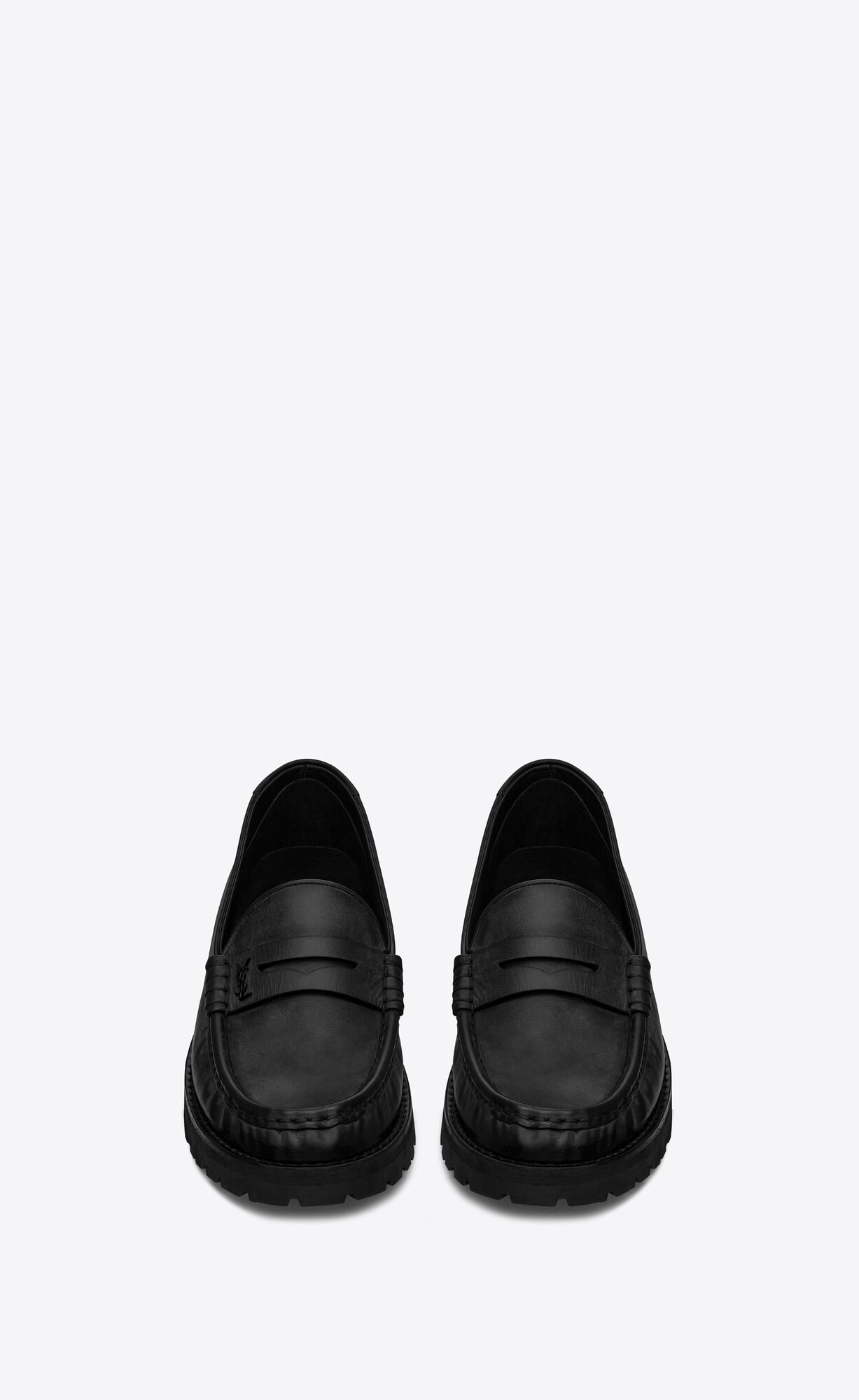 YSL Le Loafer Chunky Penny Slippers In Smooth Leather Noir | 6102845-OG