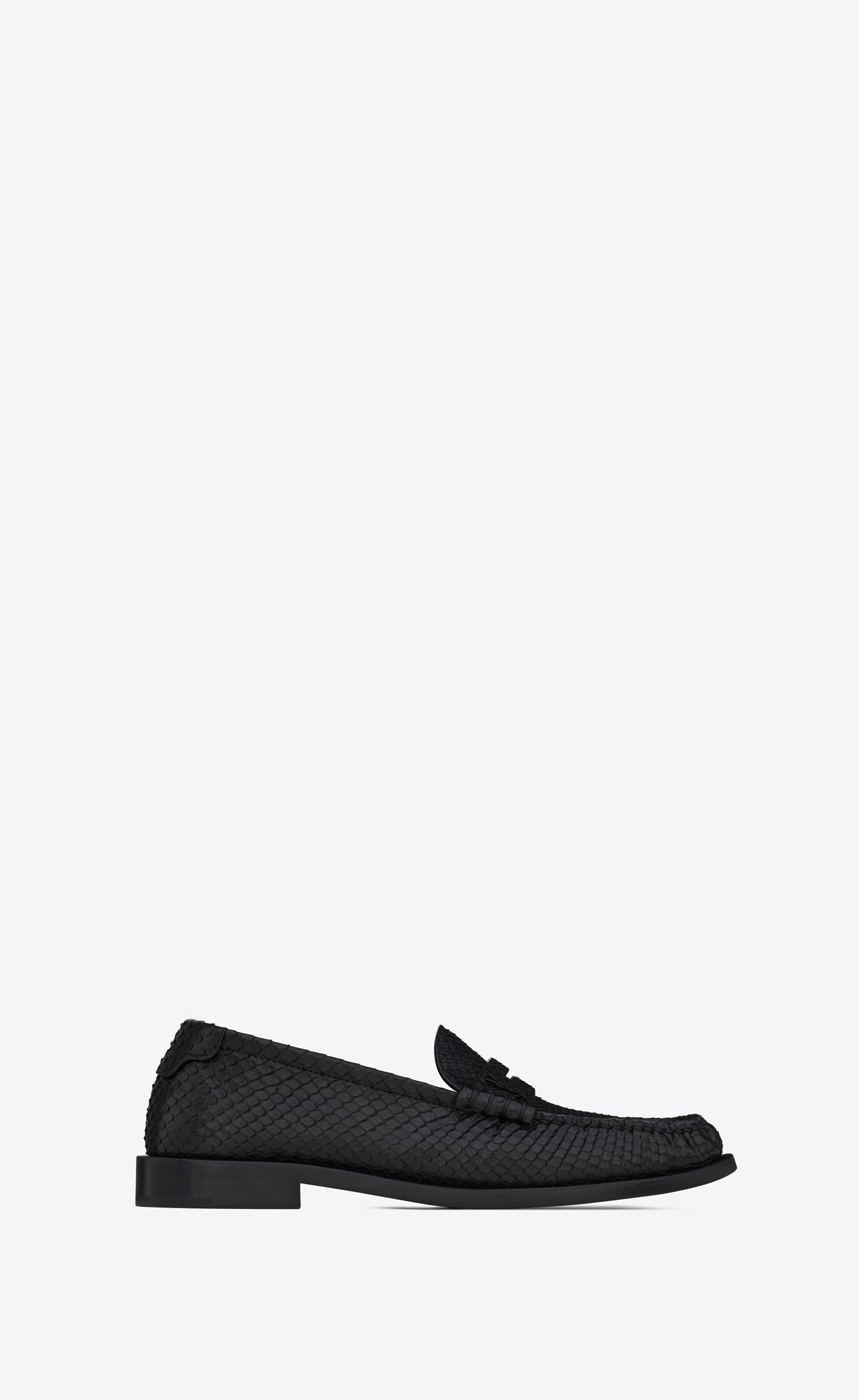 YSL Le Loafer Penny Slippers In Python Noir | 2987154-BK