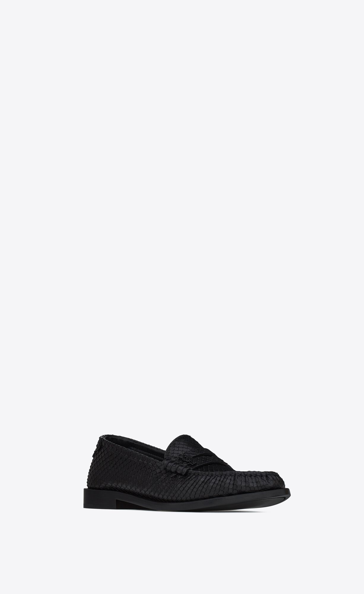 YSL Le Loafer Penny Slippers In Python Noir | 2987154-BK