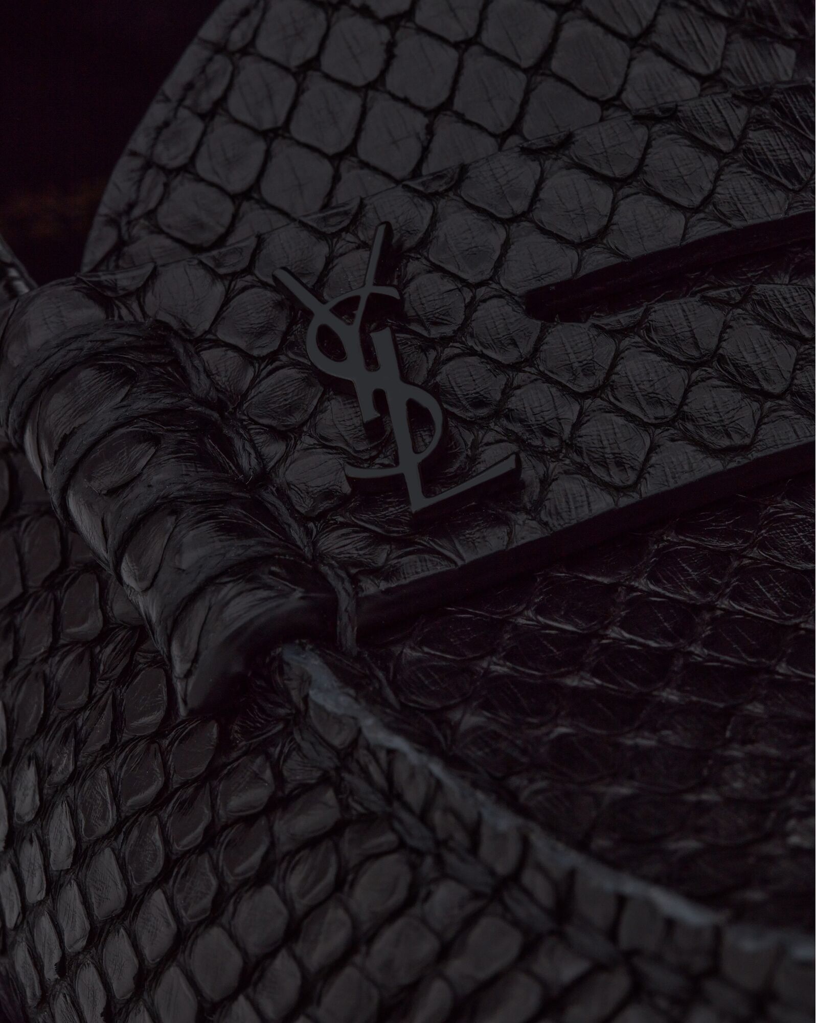 YSL Le Loafer Penny Slippers In Python Noir | 2987154-BK