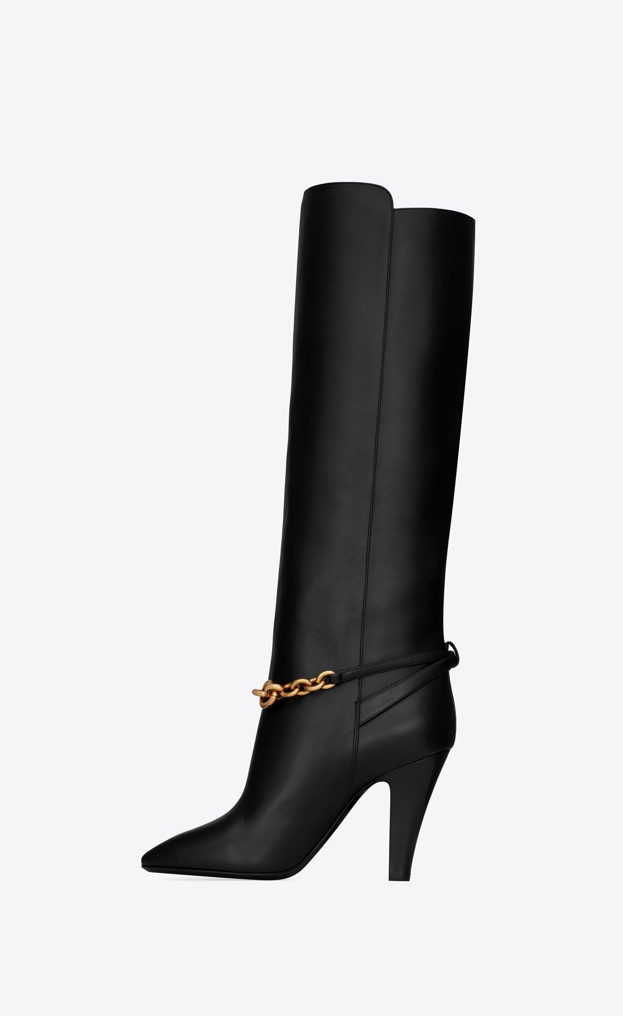 YSL Le Maillon Boots In Smooth Leather Black | 9710834-MP
