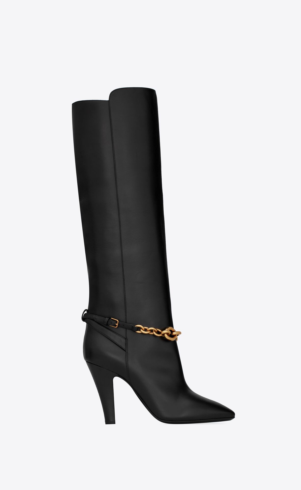 YSL Le Maillon Boots In Smooth Leather Black | 9710834-MP