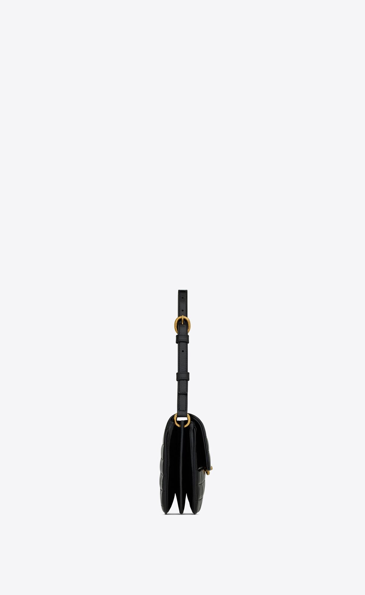 YSL Le Maillon In Quilted Shiny Leather Black | 7028615-TP