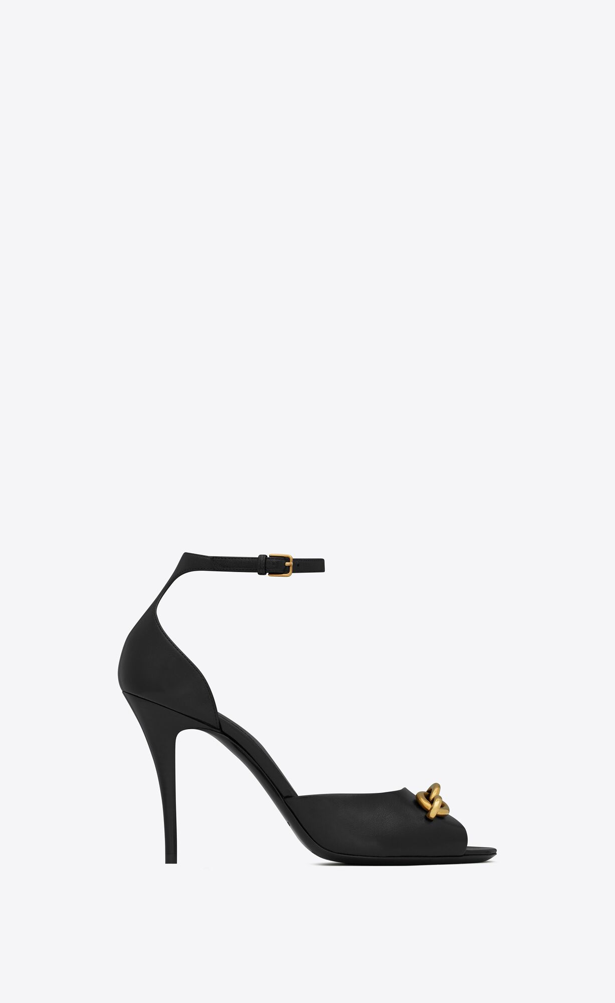 YSL Le Maillon Sandals In Smooth Leather Noir | 7915620-MT