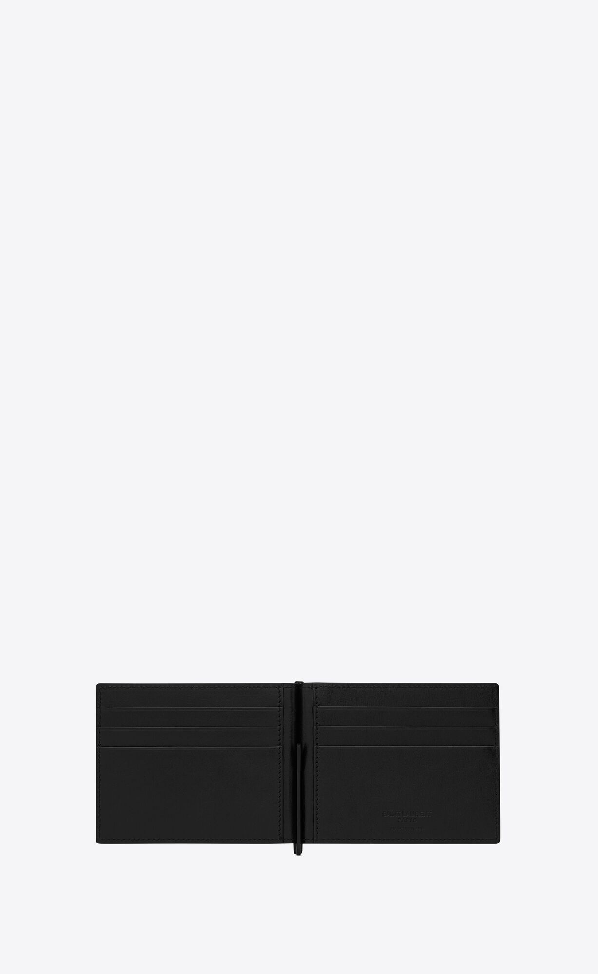 YSL Le Monogramme Bill Clip Wallet In Embossed Smooth Leather Black | 0931627-AK