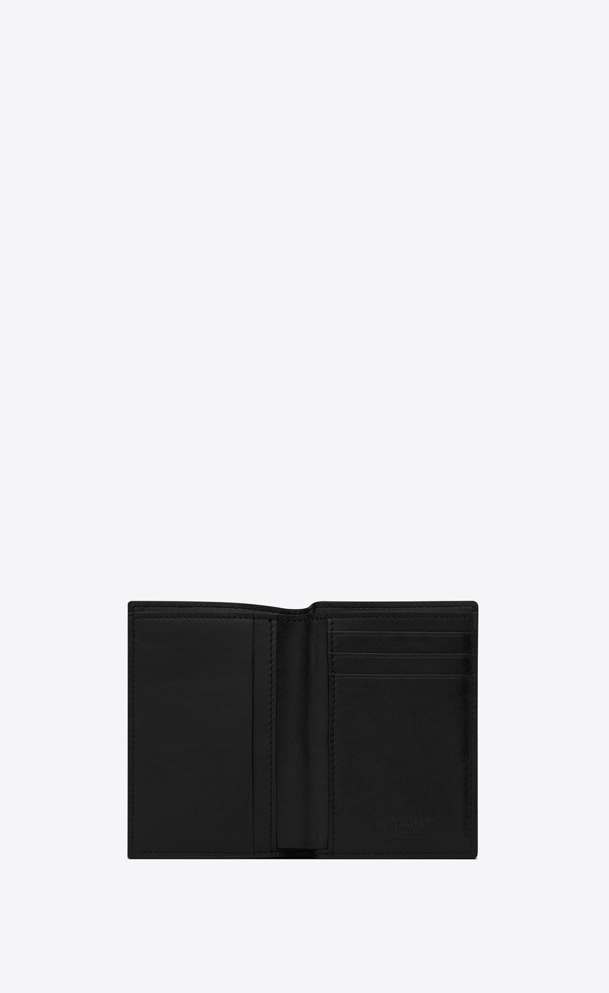 YSL Le Monogramme Credit Card Wallet In Embossed Smooth Leather Black | 2769085-ZV
