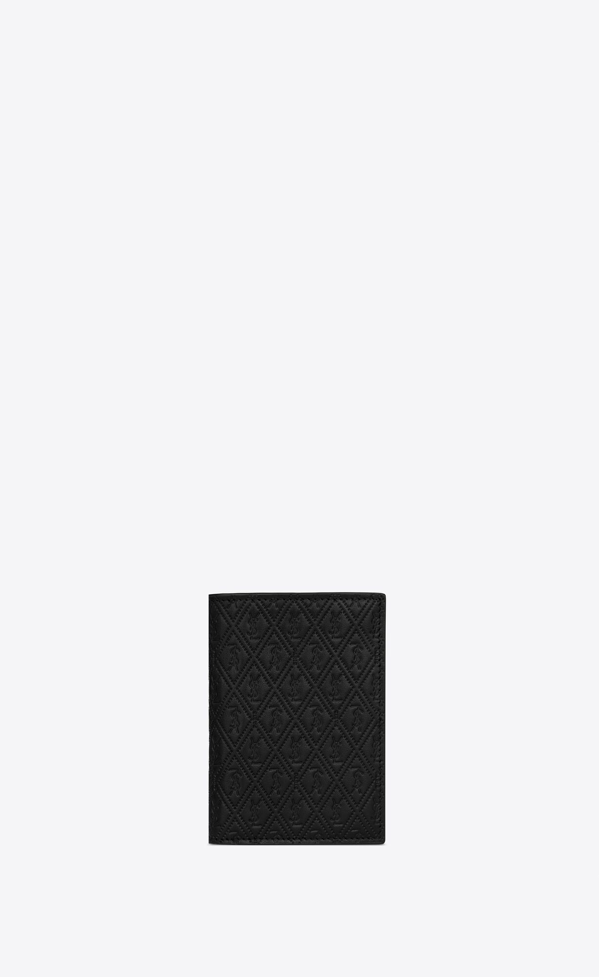 YSL Le Monogramme Credit Card Wallet In Embossed Smooth Leather Black | 2769085-ZV
