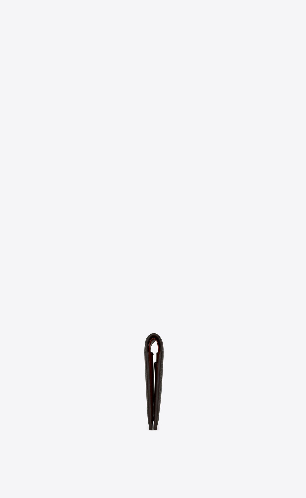 YSL Le Monogramme Credit Card Wallet In Cassandre Canvas And Smooth Leather Chestnut | 3150489-IU
