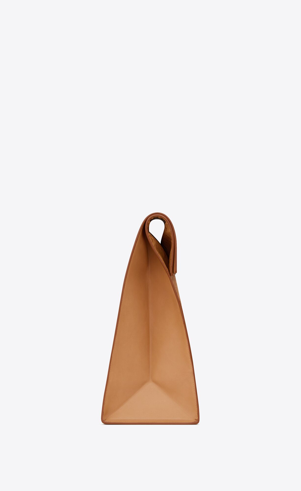 YSL Le Monogramme Deli Paper Bag In Embossed Vegetable-tanned Leather Dusty Vintage Brown Gold | 6731925-KR