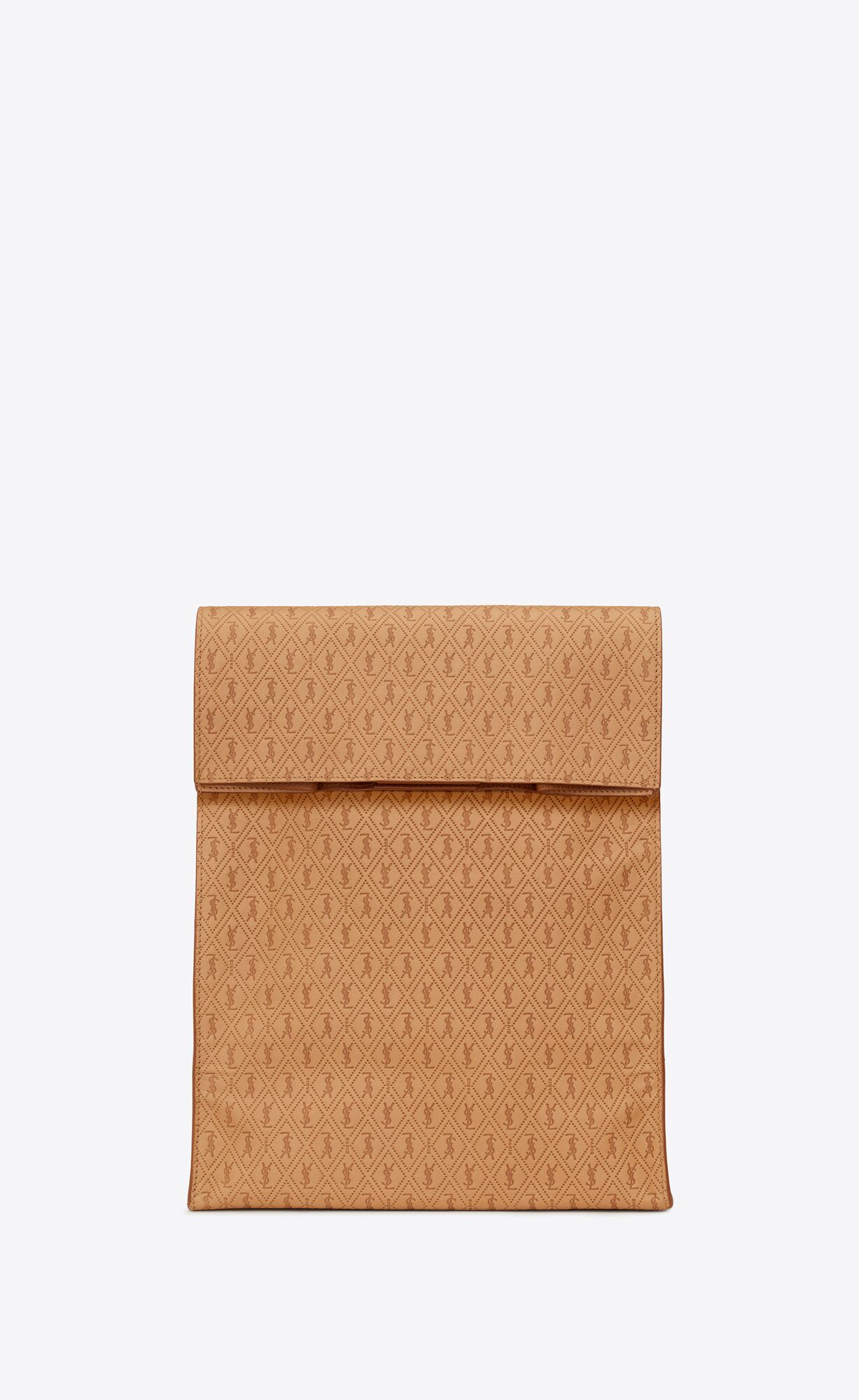 YSL Le Monogramme Deli Paper Bag In Embossed Vegetable-tanned Leather Dusty Vintage Brown Gold | 6731925-KR