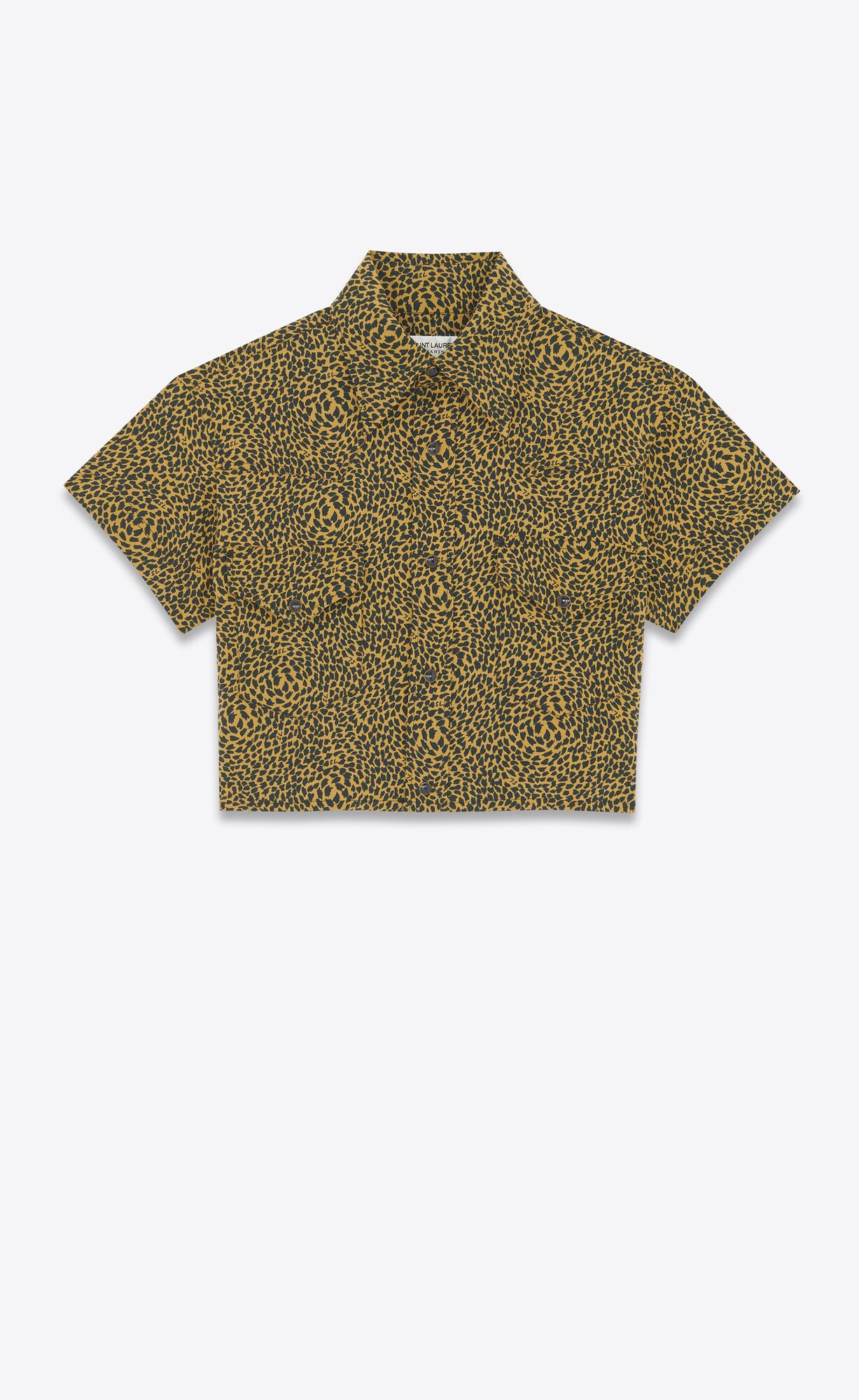 YSL Leopard-print Cropped Shirt Leopard | 2976504-CR