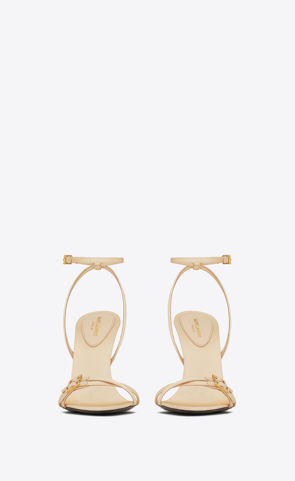 YSL Lila Sandals In Crepe Satin Soft Nude | 8569324-ZP