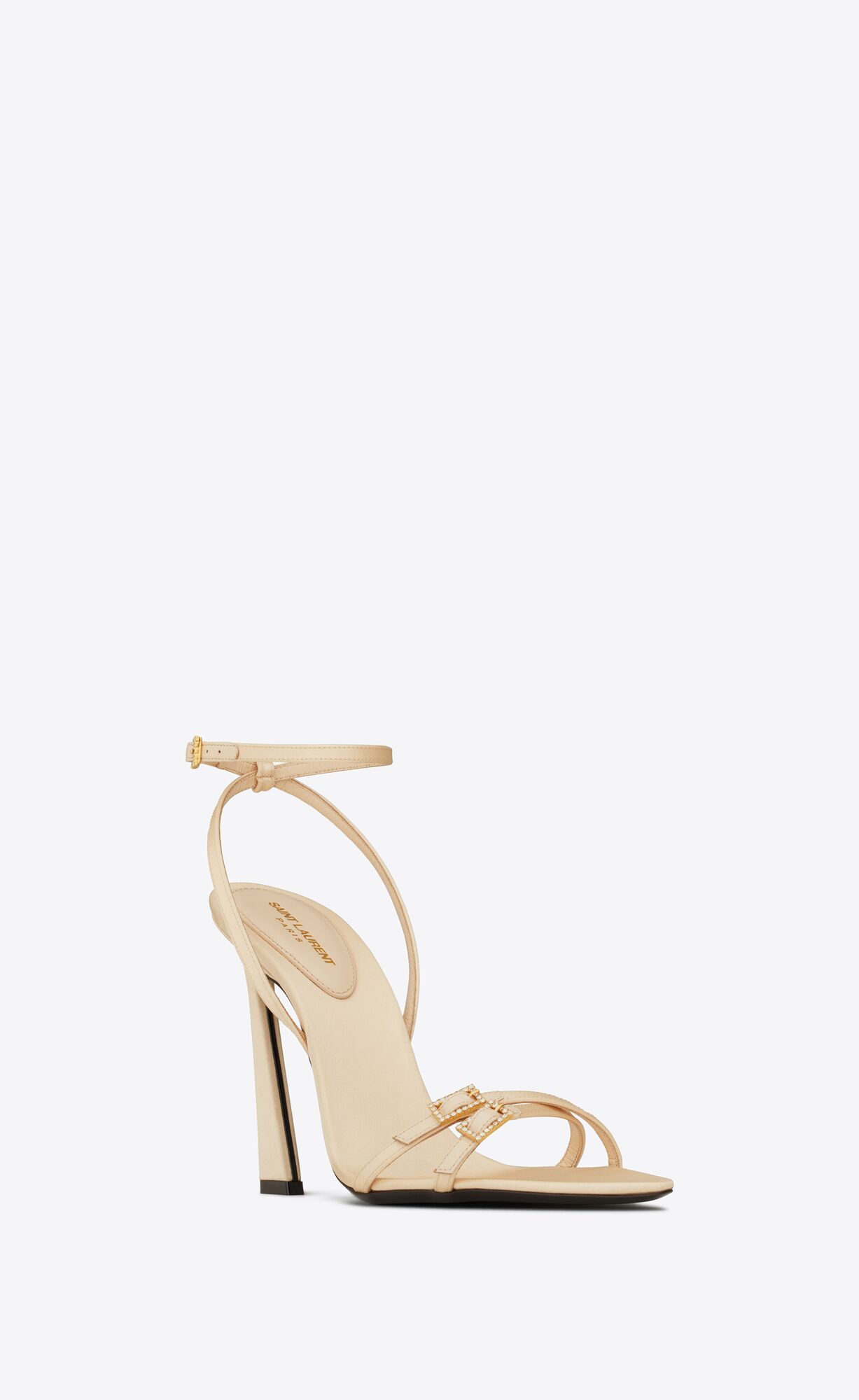 YSL Lila Sandals In Crepe Satin Soft Nude | 8569324-ZP