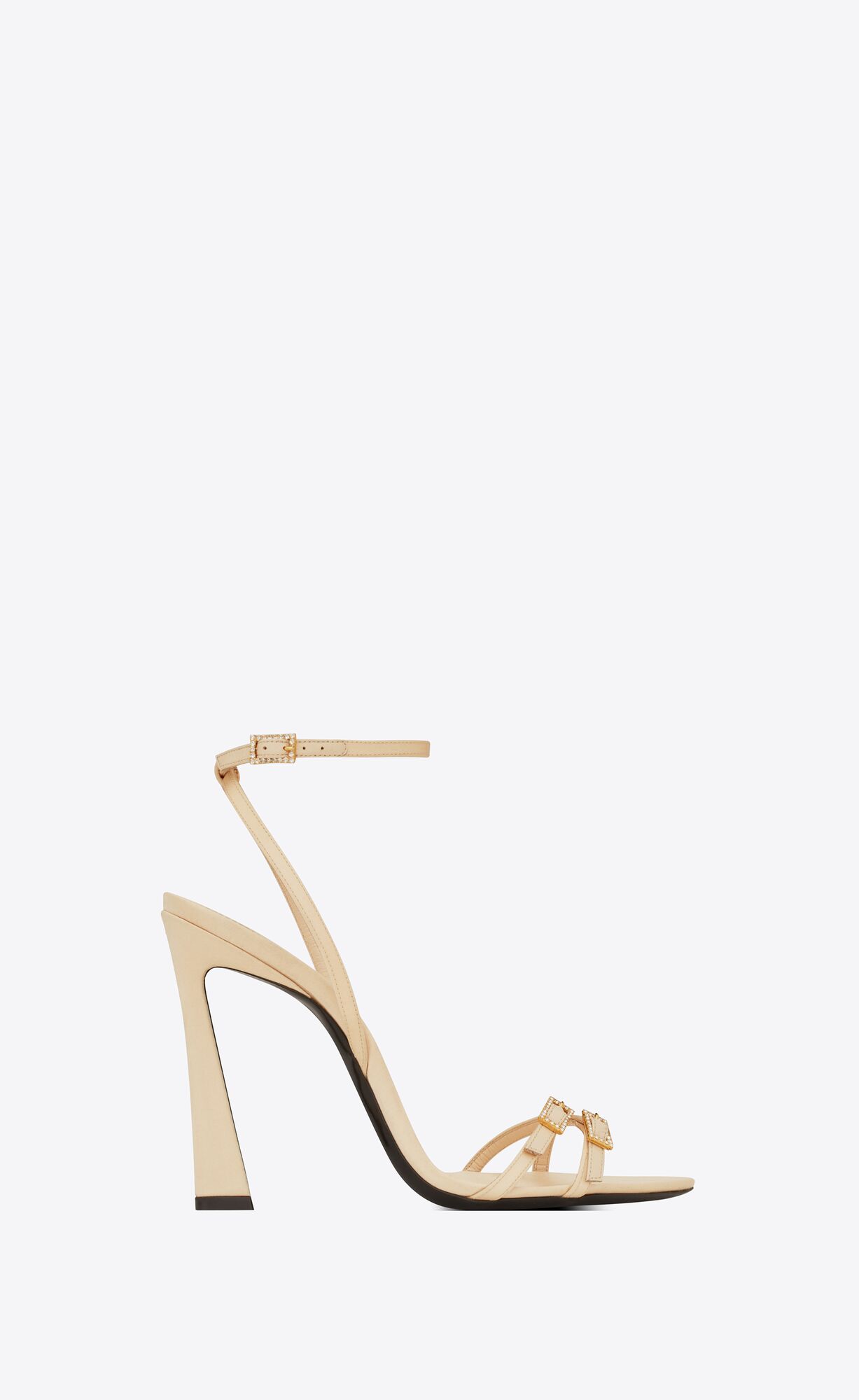 YSL Lila Sandals In Crepe Satin Soft Nude | 8569324-ZP