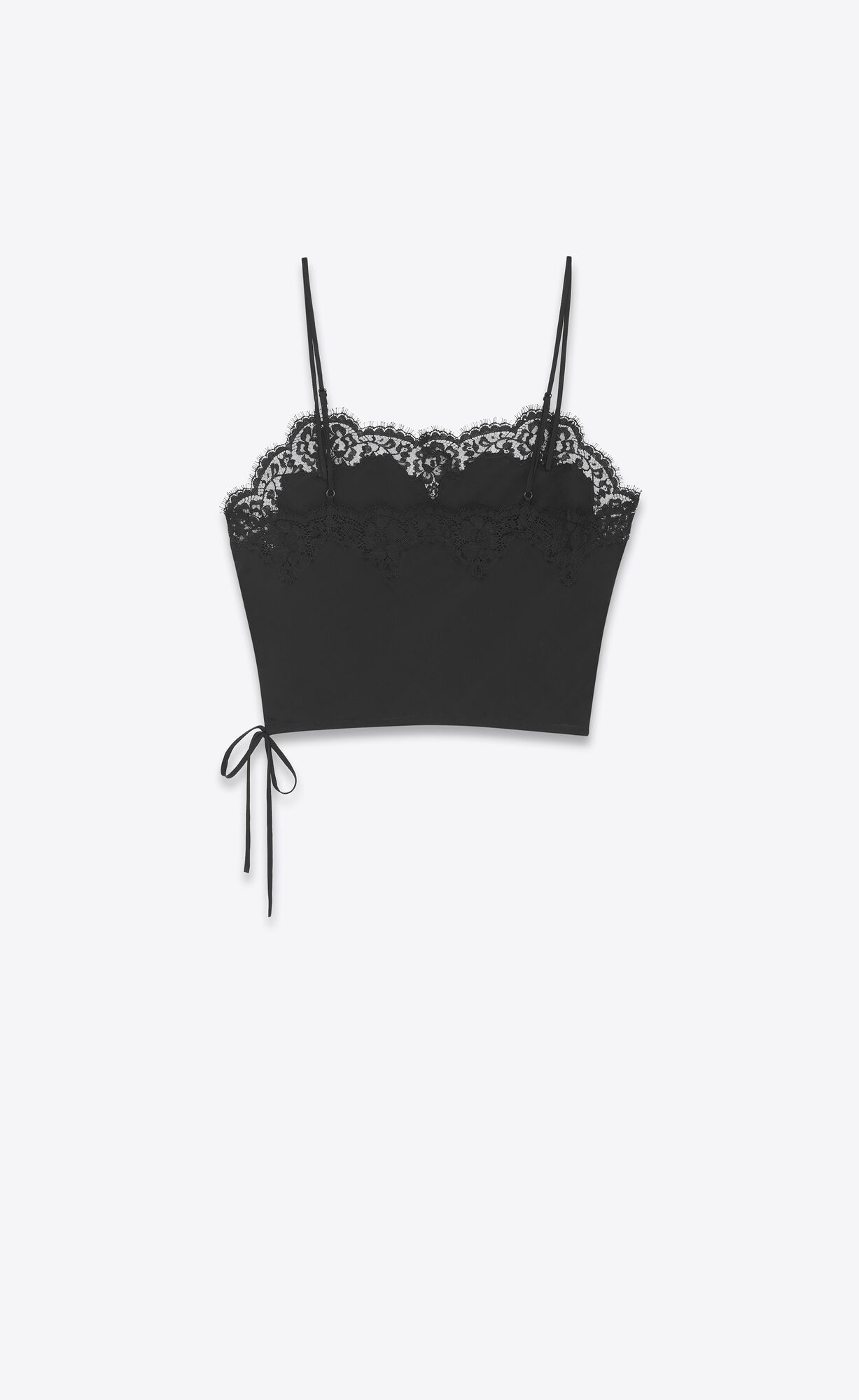 YSL Lingerie Top In Silk Satin Black | 1450782-WG
