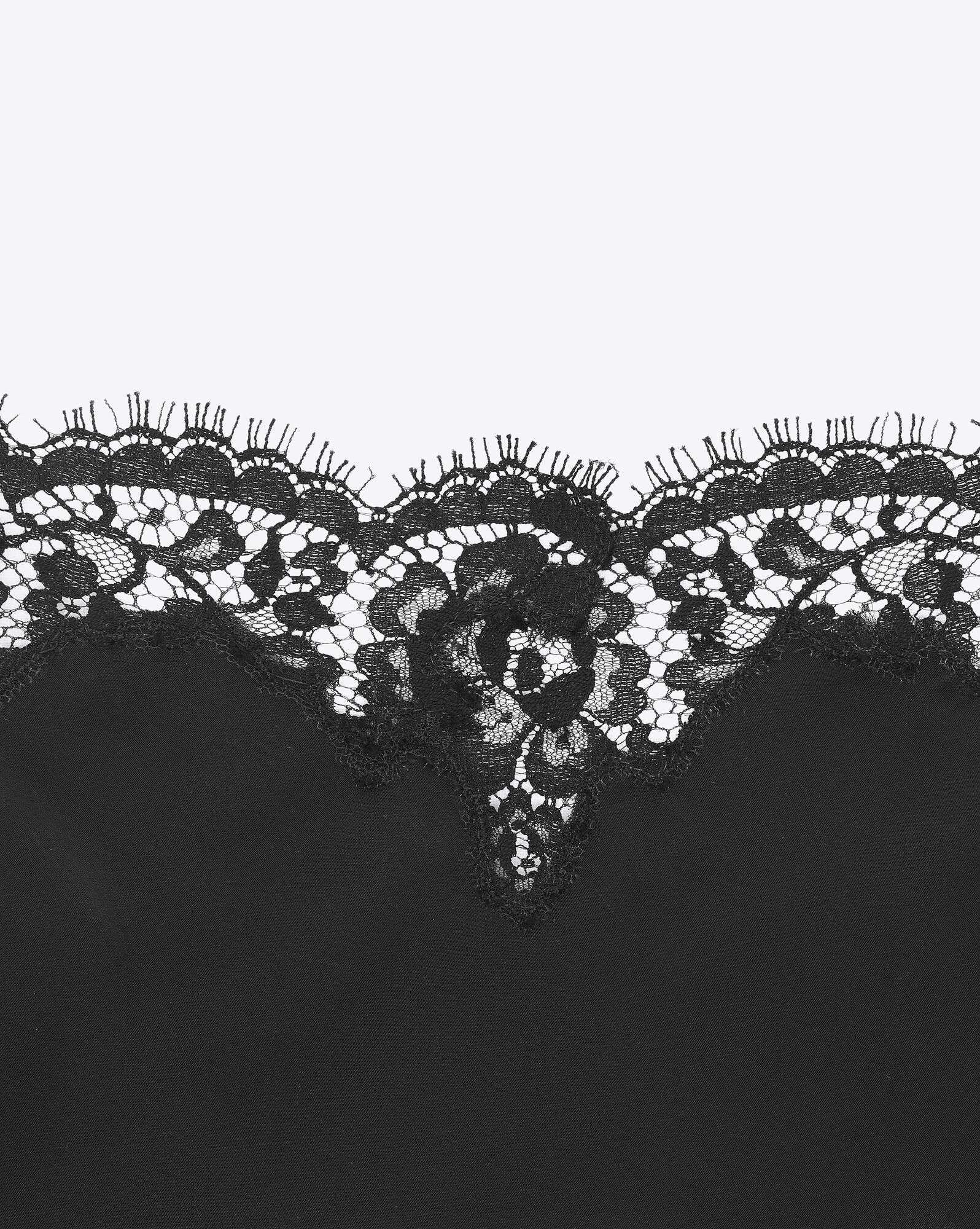 YSL Lingerie Top In Silk Satin Black | 1450782-WG