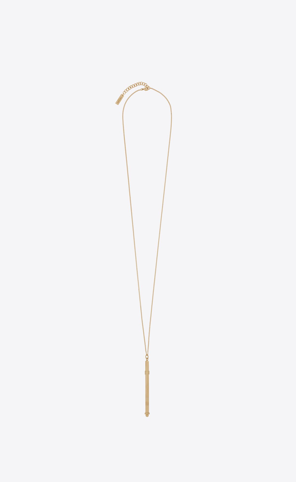 YSL Long Cocktail Stirrer Necklace In Metal Gold | 7163428-DA