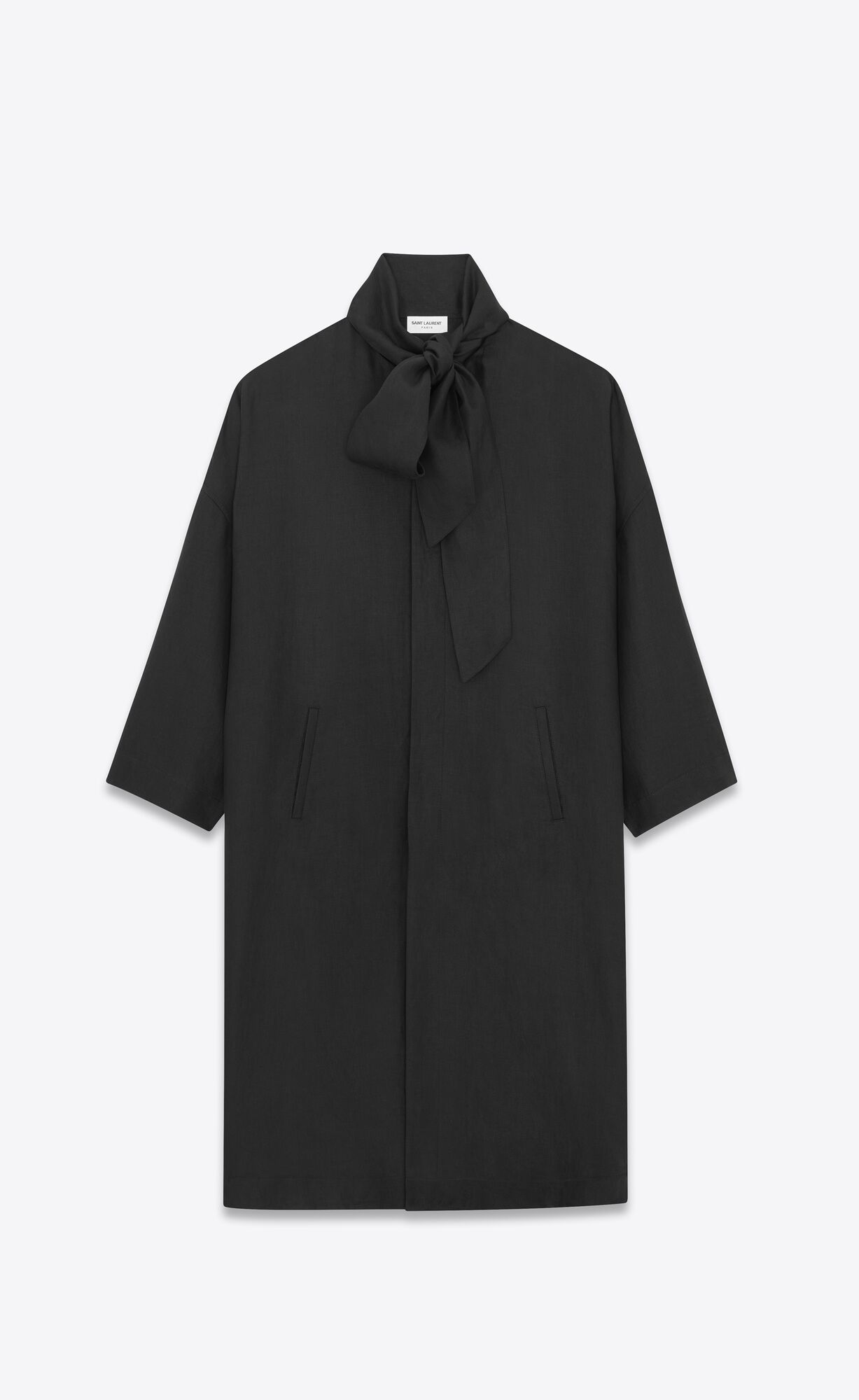 YSL Long Kaftan In Linen Black | 4816920-NQ