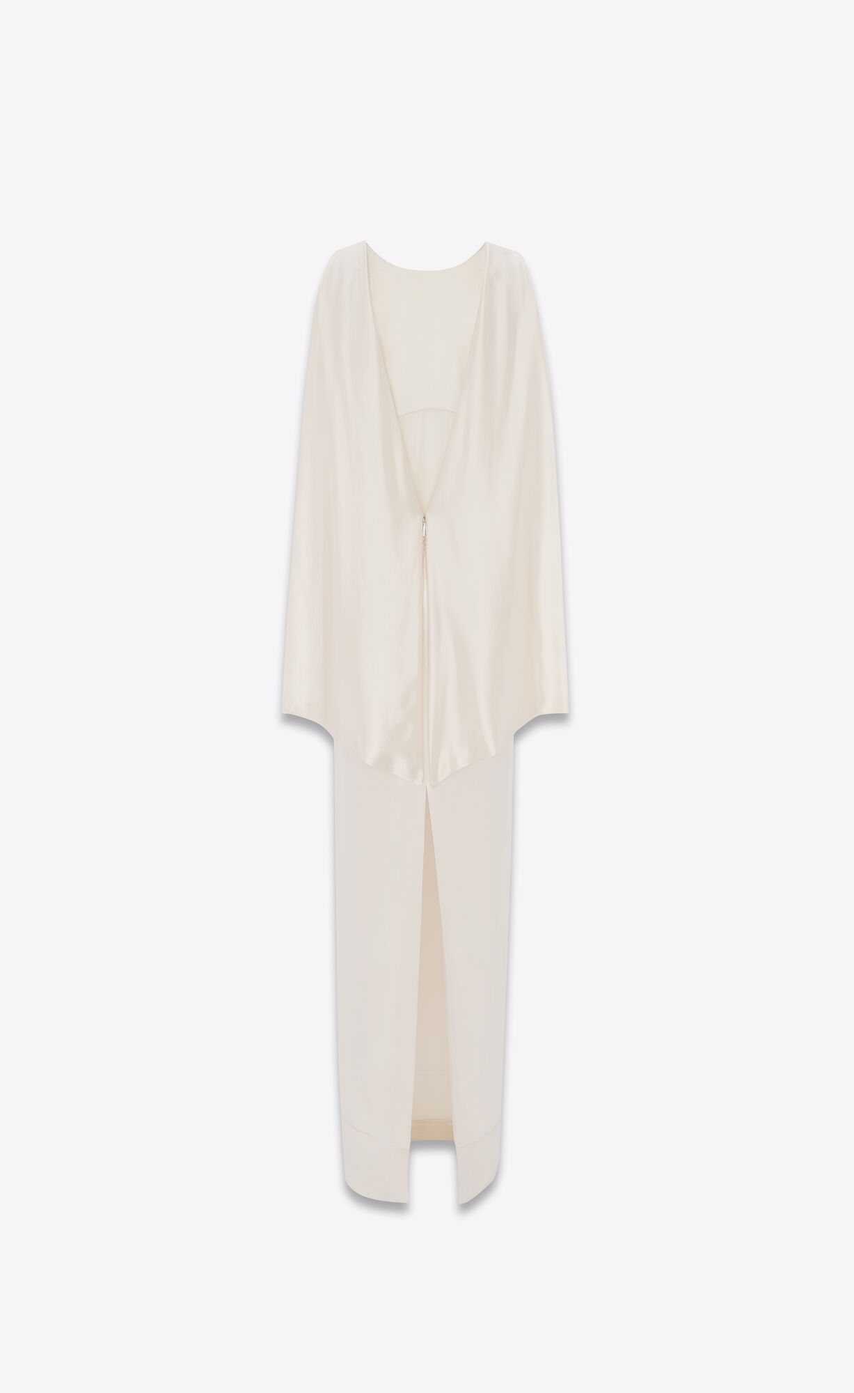YSL Long Tube Dress In Crepe Satin Craie | 6917083-KY