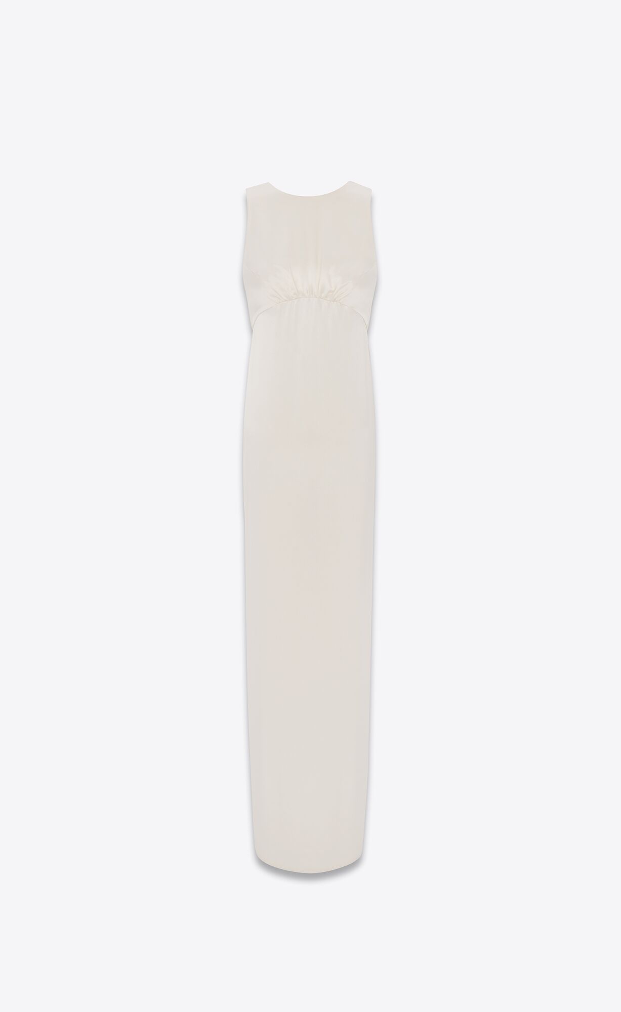 YSL Long Tube Dress In Crepe Satin Craie | 6917083-KY