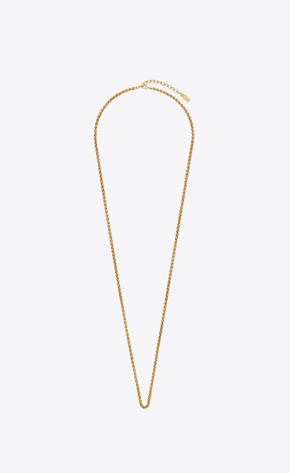 YSL Long Wheat Chain Necklace In Metal Aged Gold | 0926478-CI