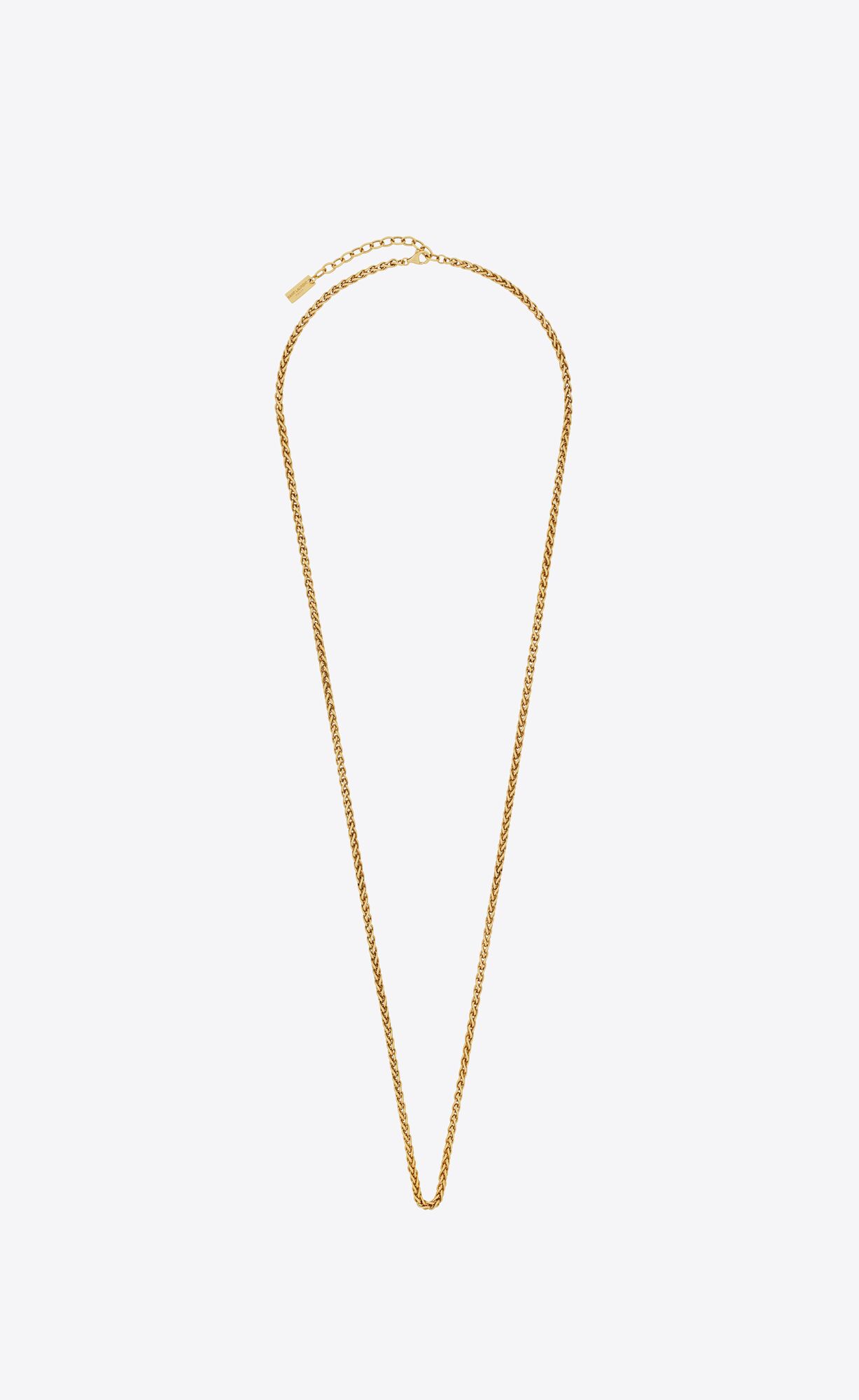 YSL Long Wheat Chain Necklace In Metal Aged Gold | 0926478-CI