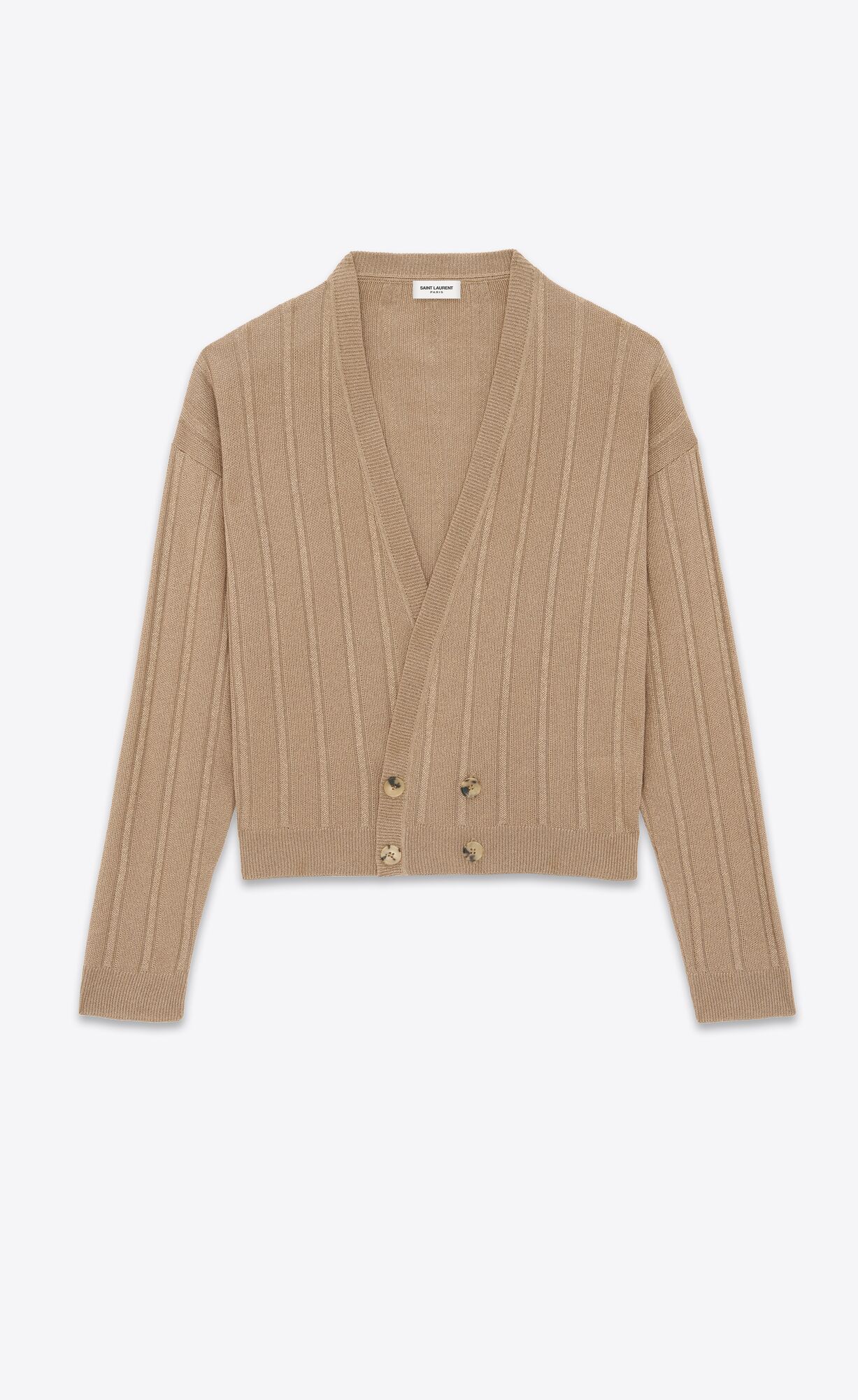 YSL Loose Cardigan In Ribbed Knit Dore | 1328470-OJ
