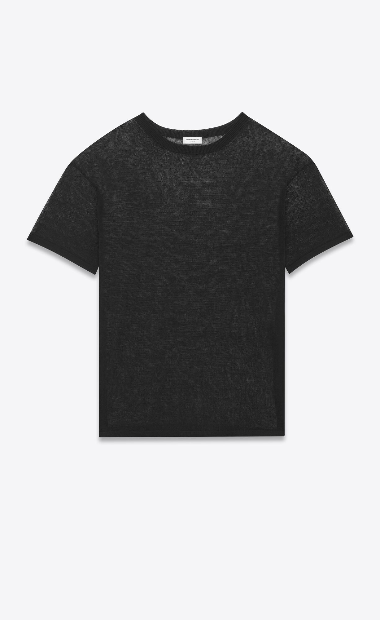 YSL Loose T-shirt In Linen And Silk Black | 4391806-MK