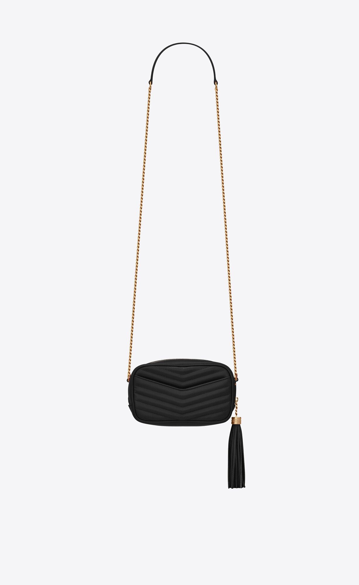 YSL Lou Mini Bag In Quilted Grain De Poudre Embossed Leather Black | 3170824-TW