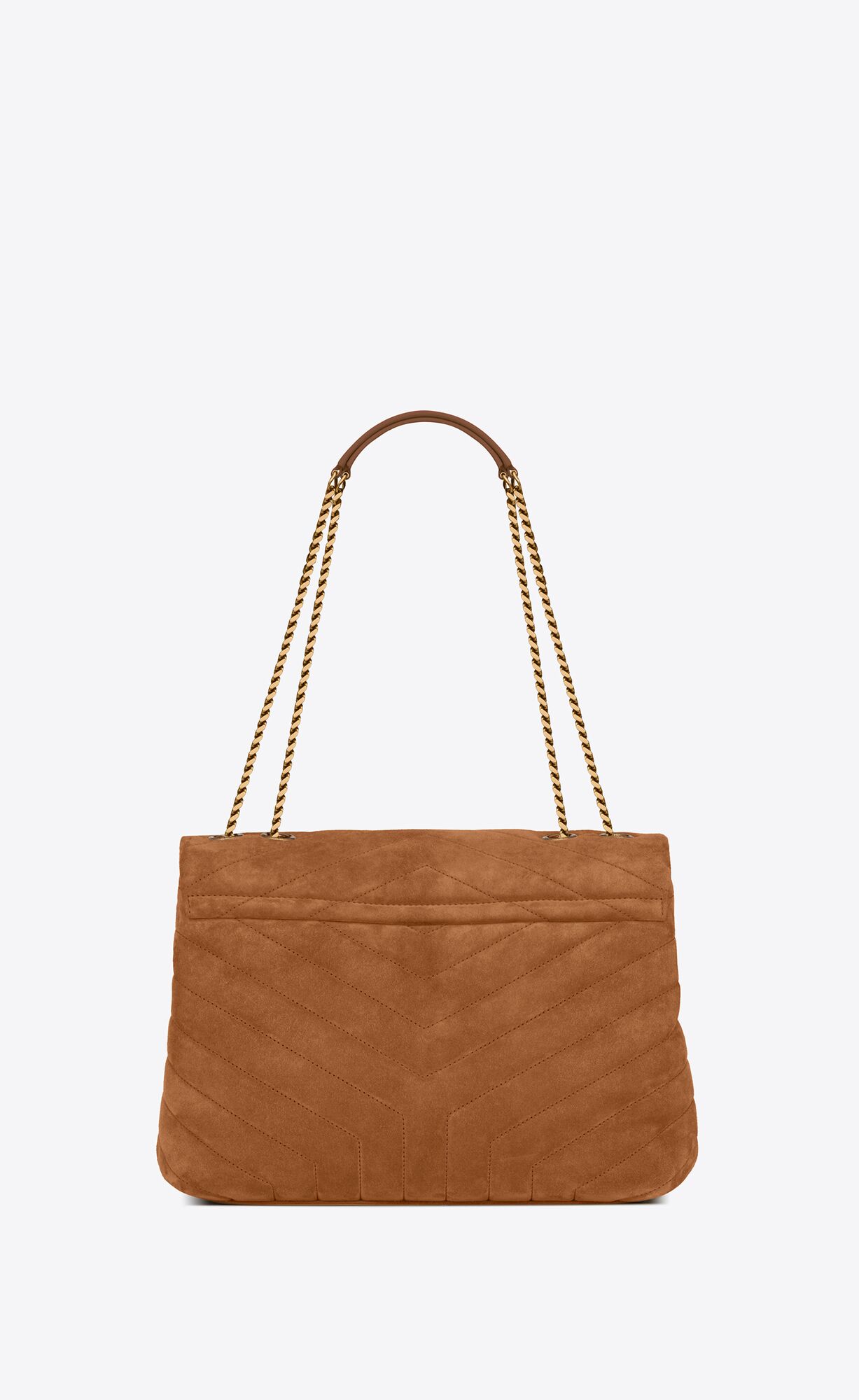 YSL Loulou Medium Chain Bag In "Y"-quilted Suede Cinnamon | 8403625-PZ