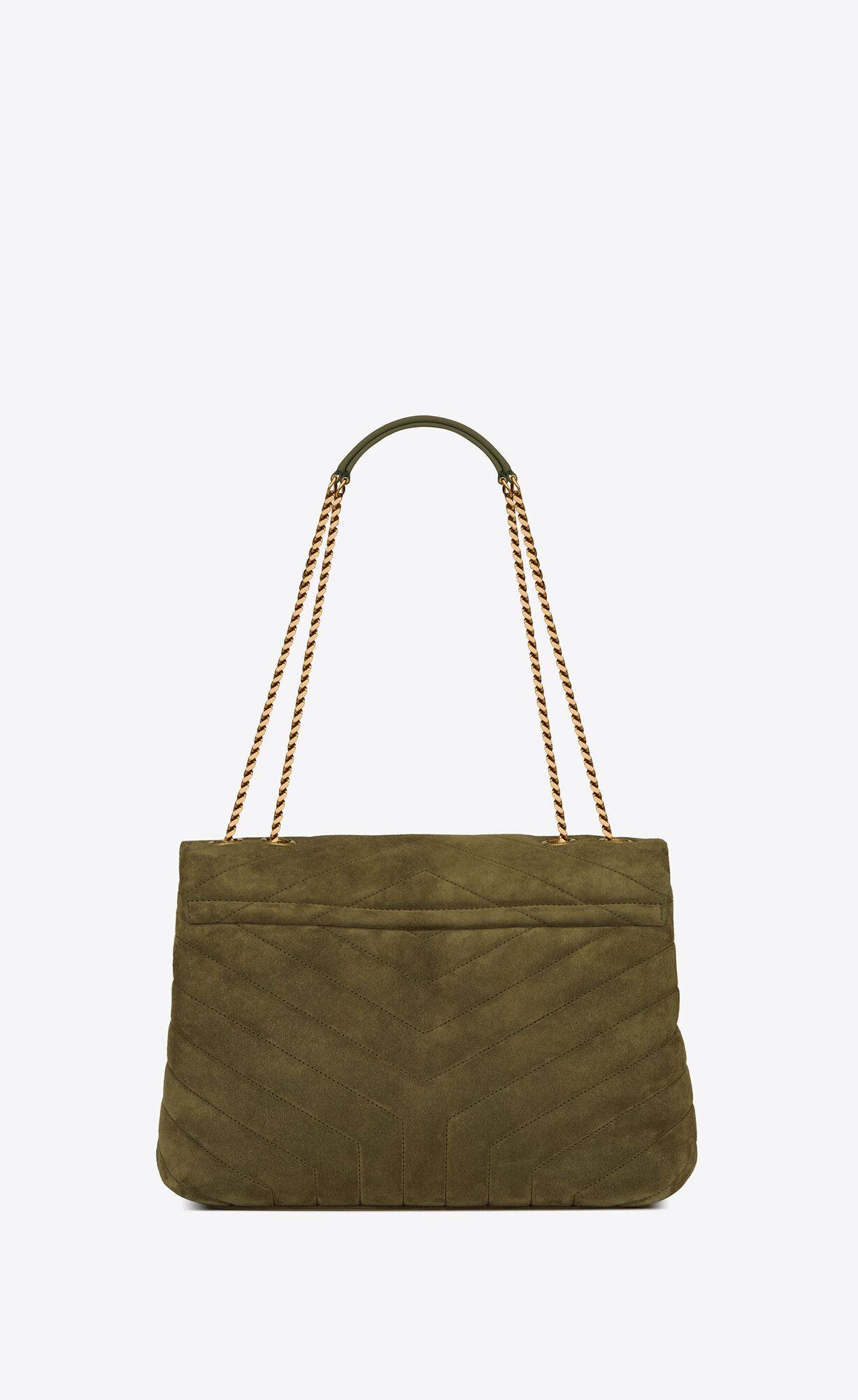 YSL Loulou Medium In Quilted "Y" Suede Loden Green | 4397681-QZ