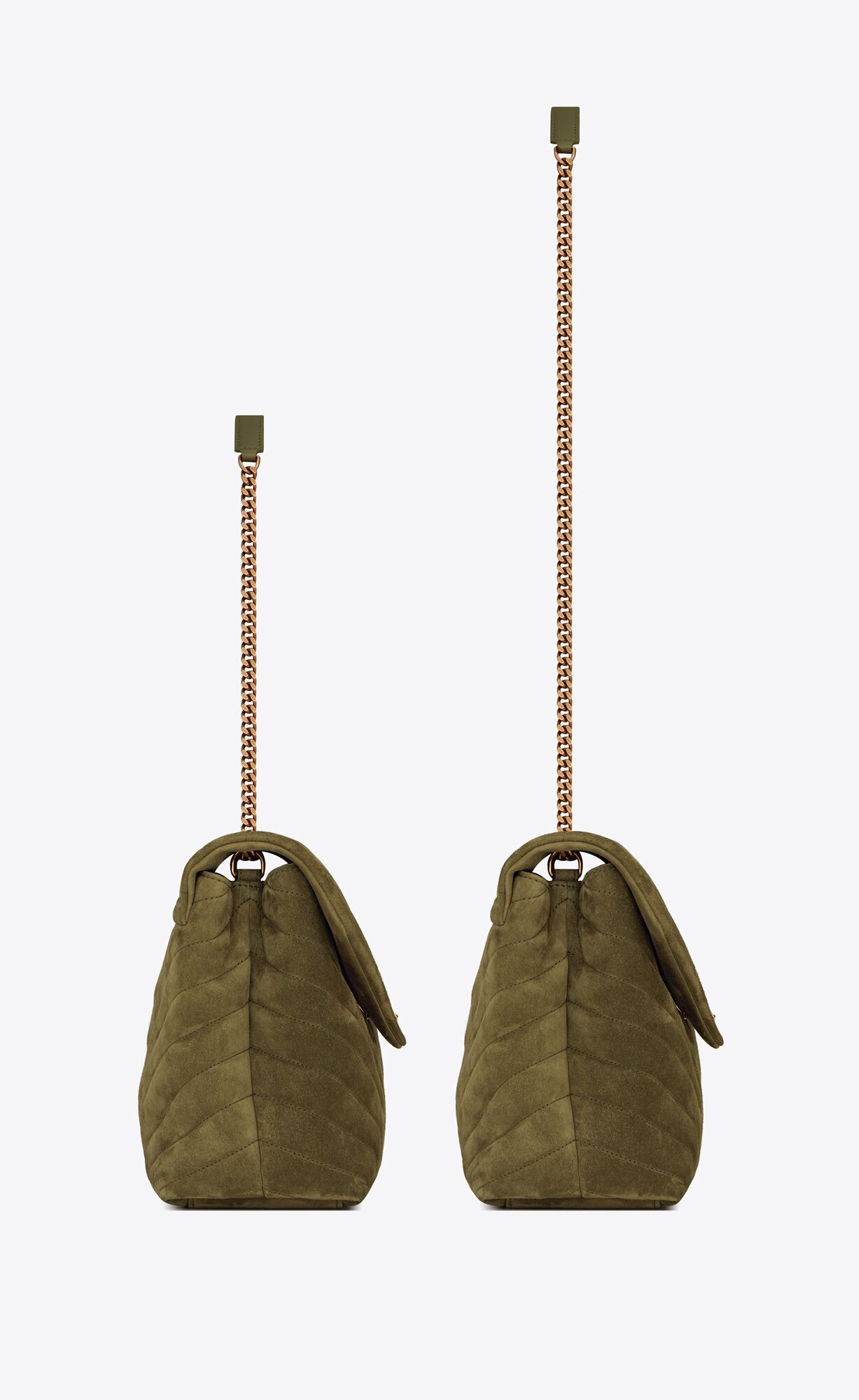 YSL Loulou Medium In Quilted "Y" Suede Loden Green | 4397681-QZ