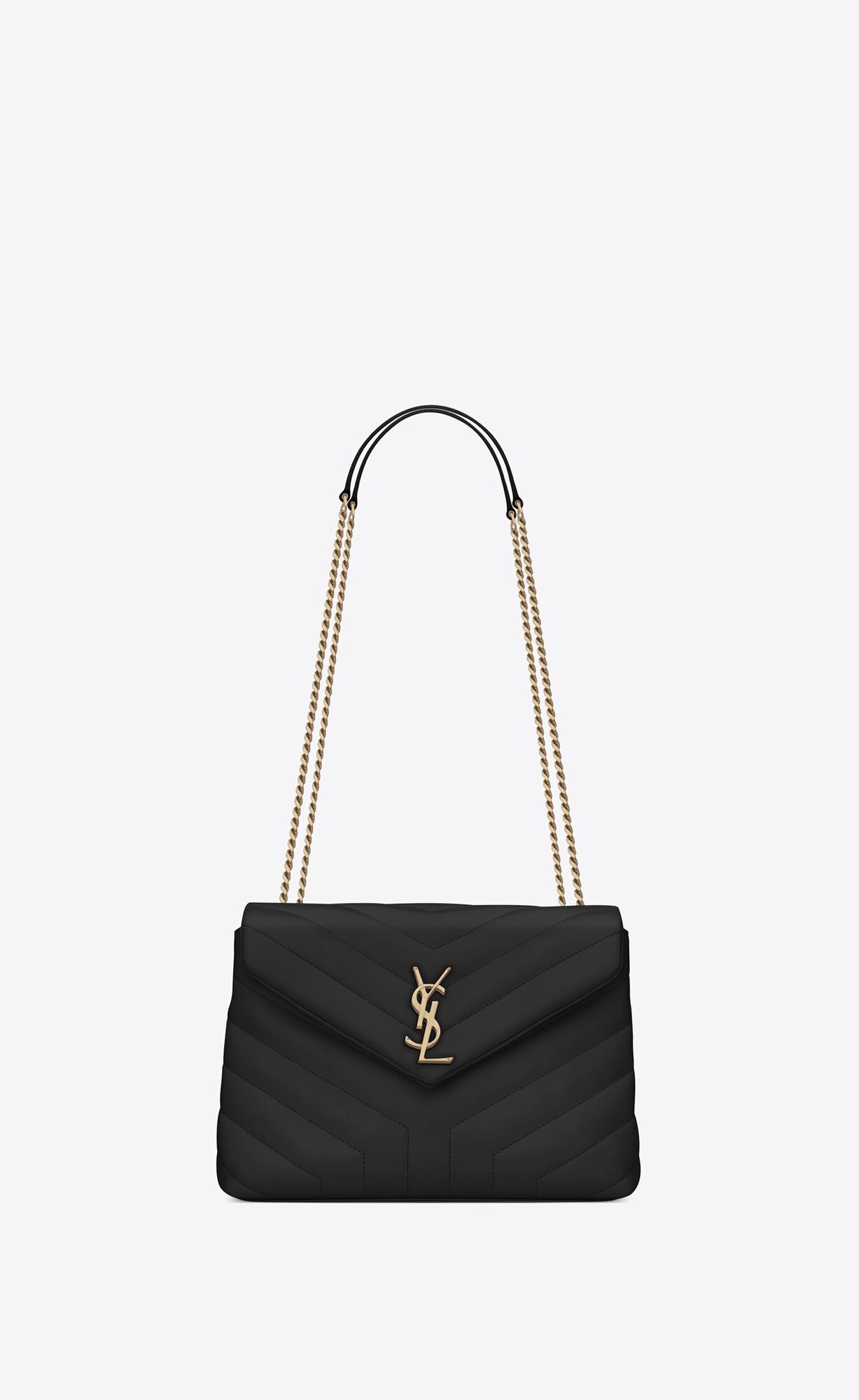 YSL Loulou Small Chain Bag In Quilted "Y" Leather Noir | 8170346-BD