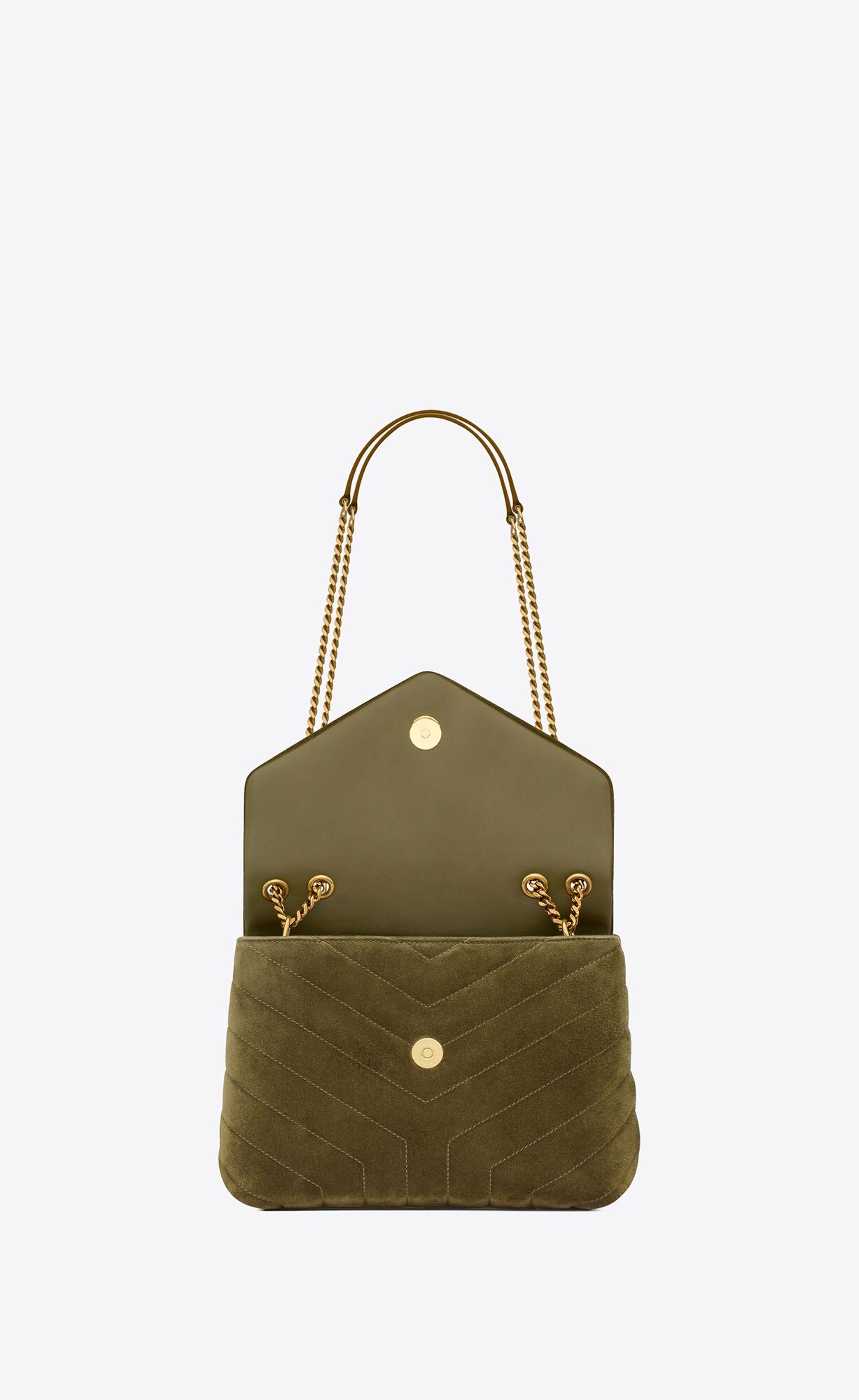 YSL Loulou Small In Quilted "Y" Suede Loden Green | 2503819-VI